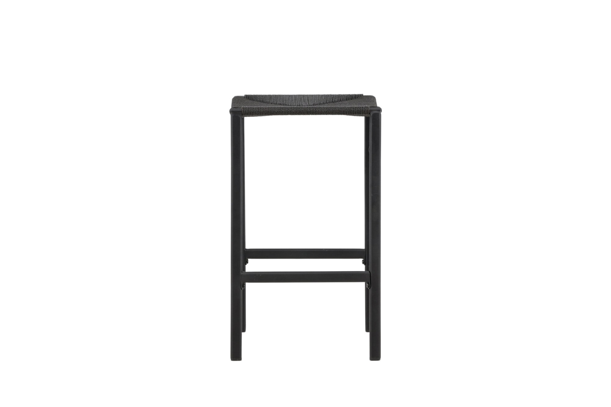 Venture Home Barhocker »Polly, 2er-Set Barhocker mit schwarzem Seilsitz und Stahlbeinen« Set, 2 Stk. tlg. Tresenhocker minimalistisch, Seildesign, komfortabel
