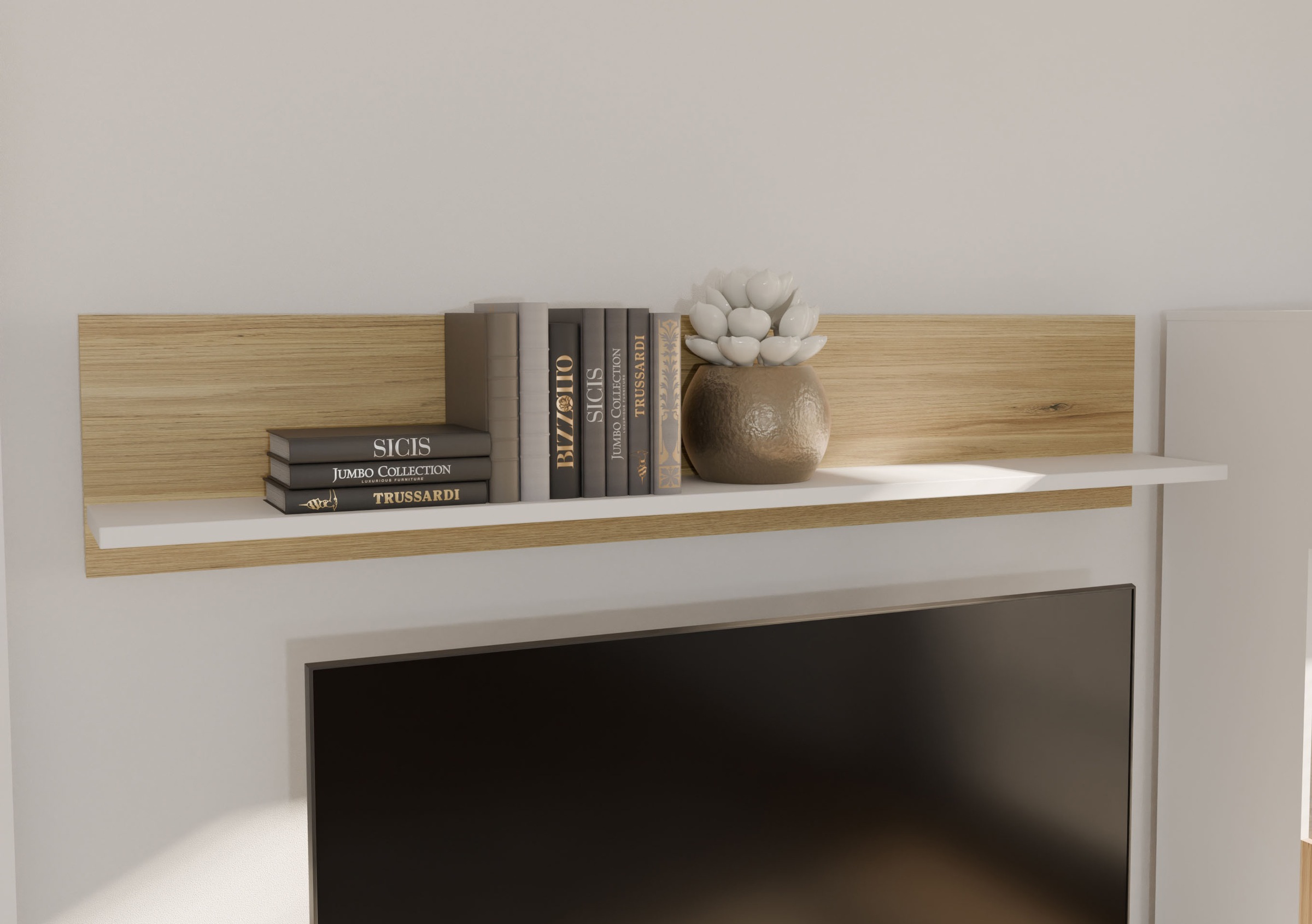 FORTE Wandboard »Como«, Wandregal, zweifarbig,klare Linien, einfache Montage