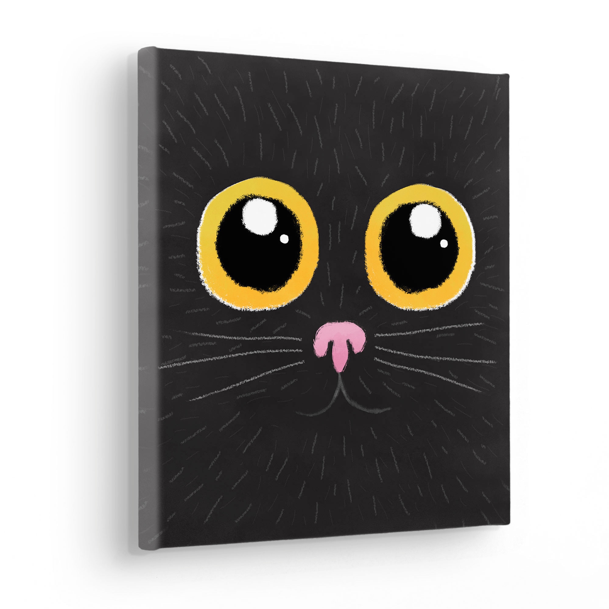 Komar Leinwandbild »Black Cat - Größe 30 x 30 cm«, Natur, (1 St.), Keilrahmenbild mi Echtholzrahmen