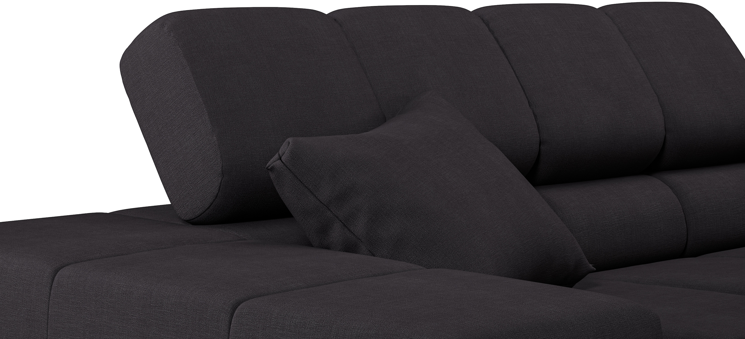 INOSIGN Ecksofa »Ancona incl. Kopfteilverstellung, Zierkissen Breite 319cm, L-Form«, wahlweise motorische Sitztiefenverstellung, auch in Cord + Easy Care