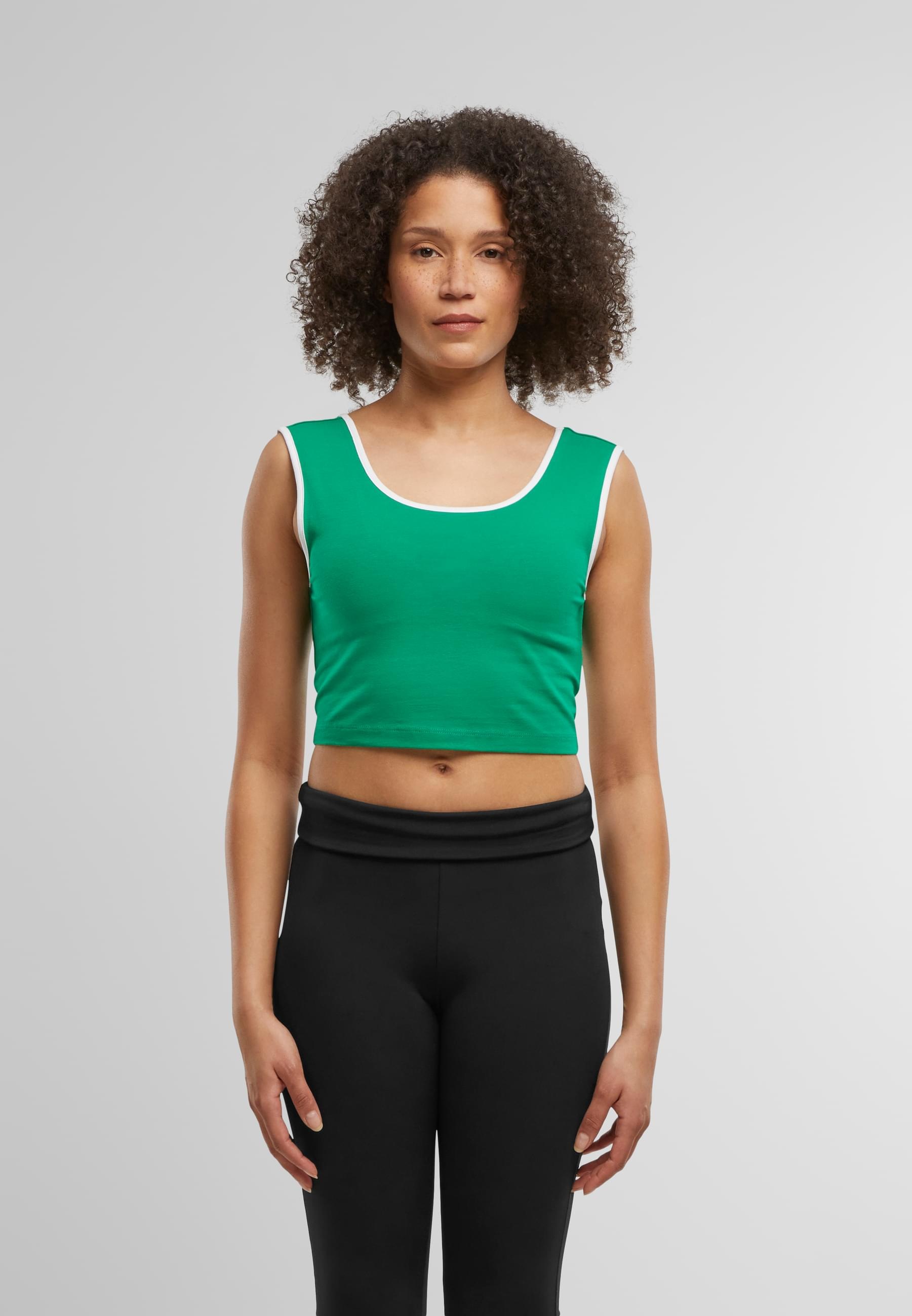 URBAN CLASSICS T-Shirt »Urban Classics Ladies Contrast Cropped Top«, (1 tlg.)