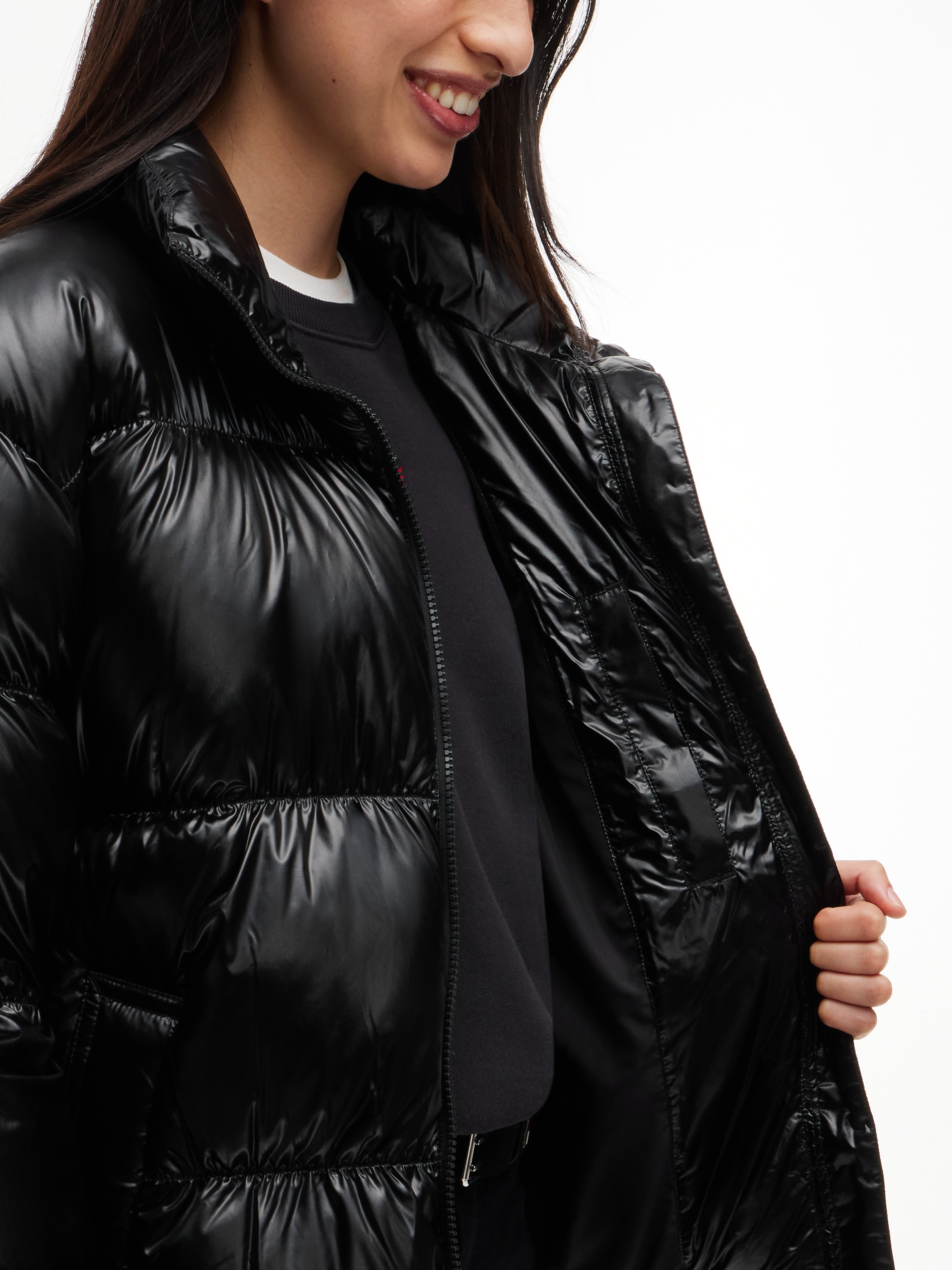 Tommy Jeans Steppjacke »TJW HIGH NECK SHINY PUFFER DOWN« Kunstfaser