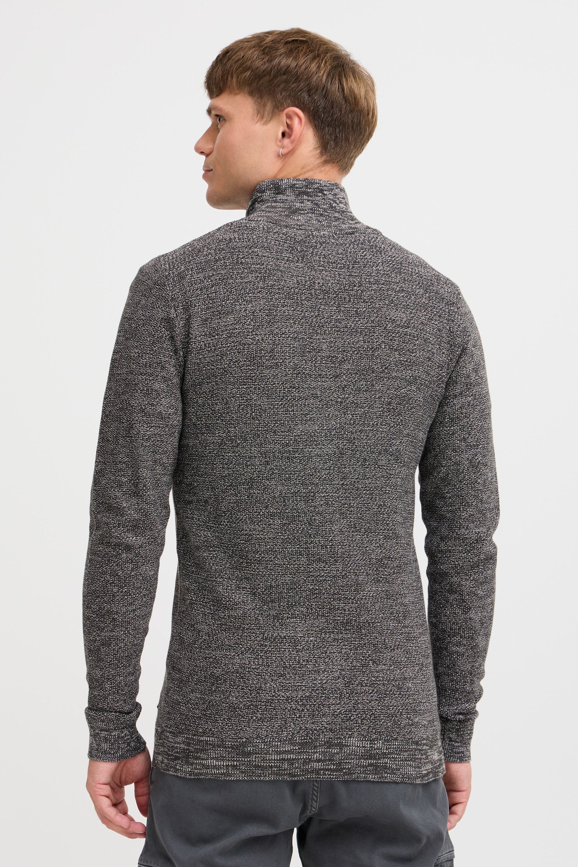 Strickjacke INDICODE "Strickjacke IDJadan", Herren, Gr. XXXL, schwarz (charcoal), Web, Obermaterial: 90% Baumwolle CO. 10% Polyamid PA., meliert, Basic, normal, Strickjacken Strickjacke 3
