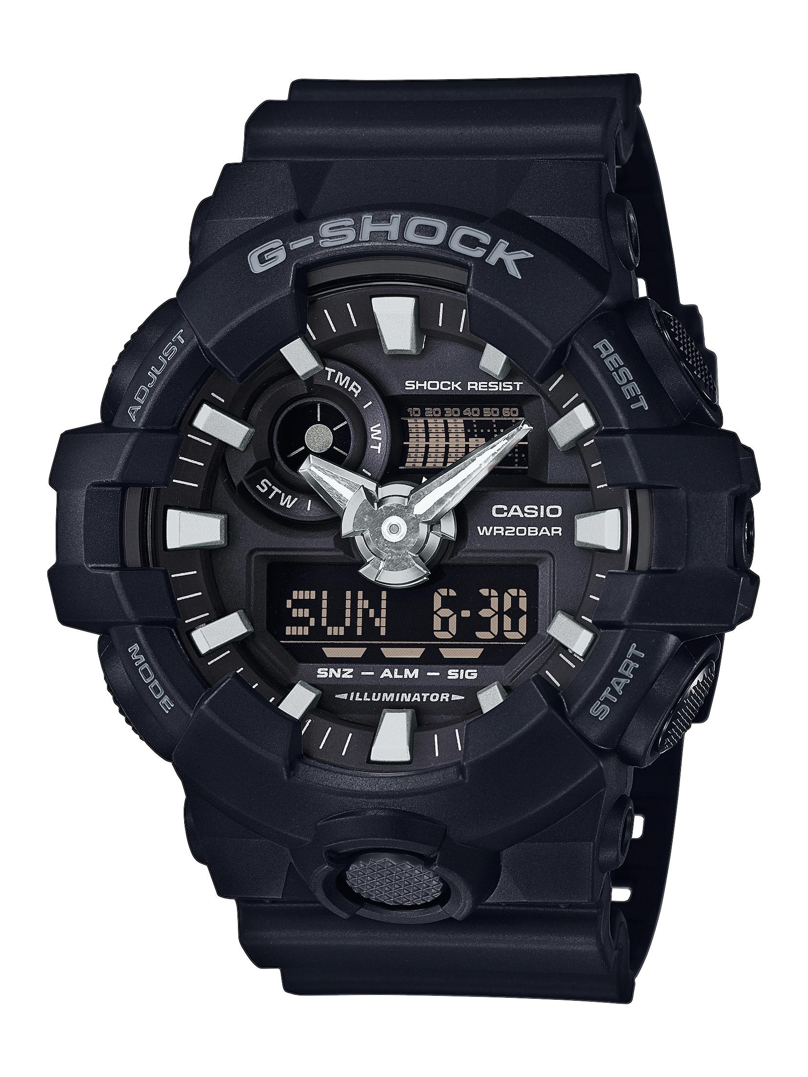 CASIO G-SHOCK Chronograph »GA-700-1BER«, Quarzuhr, Armbanduhr, Herrenuhr, digital, bis 20 bar wasserdicht