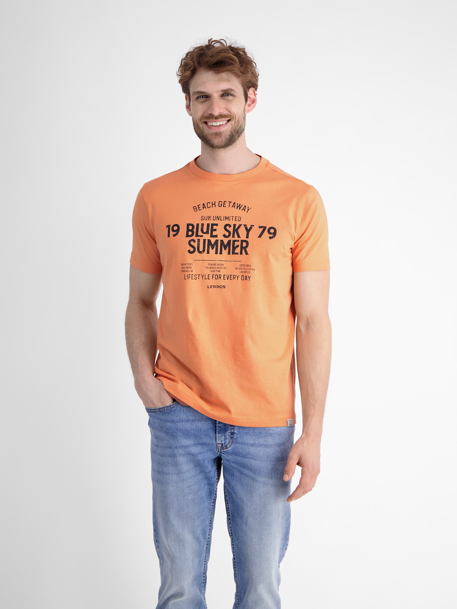 LERROS T-Shirt »LERROS Herren T-Shirt mit Brustprint«