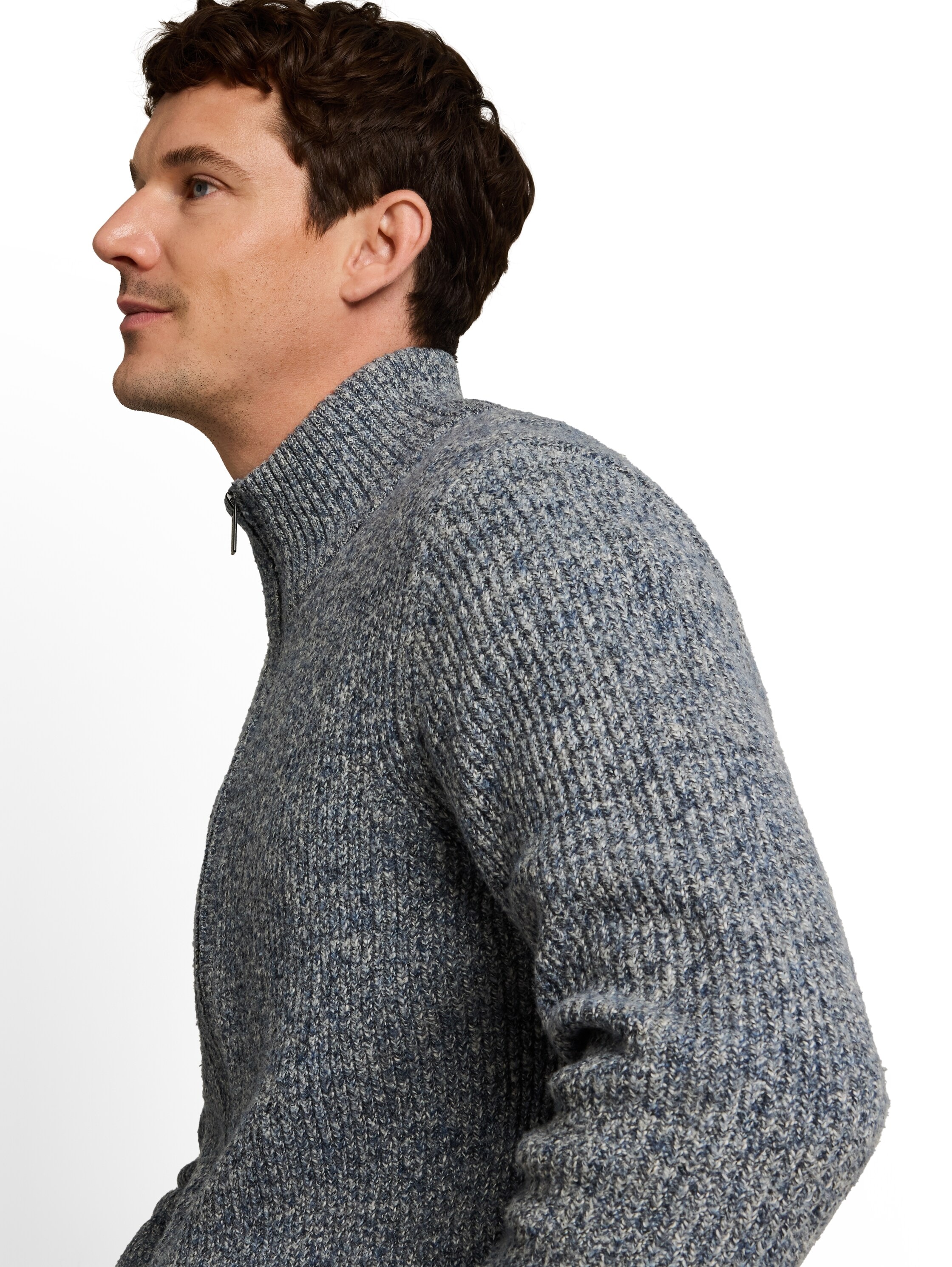 TOM TAILOR Strickcape mit Stehkragen / meliert / mit Stretch