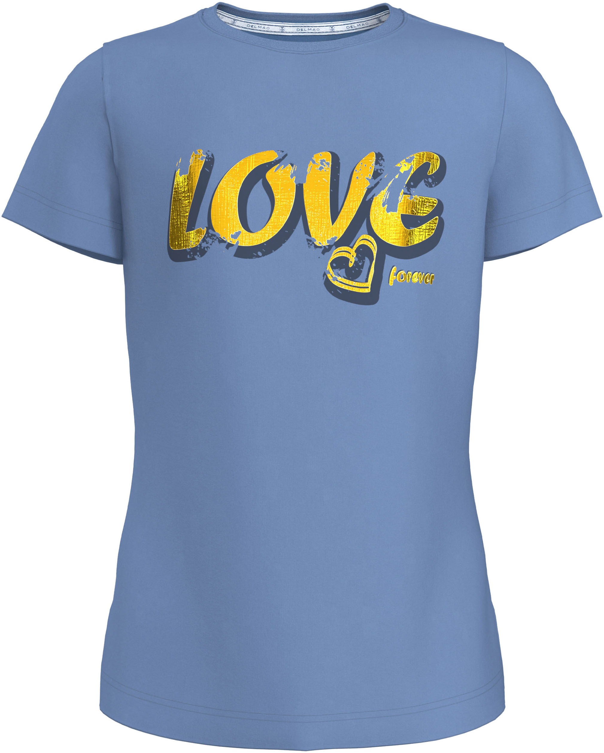 DELMAO T-Shirt »2er Pack T-Shirt mit Foliendruck«, (Packung, 2 tlg.), 2er Packung T-Shirts
