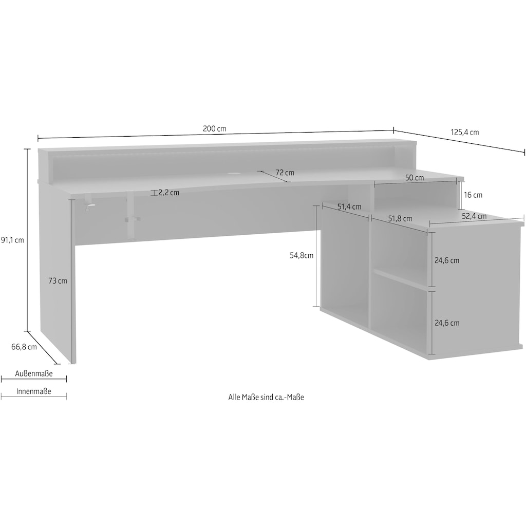 FORTE Gamingtisch »Tezaur«