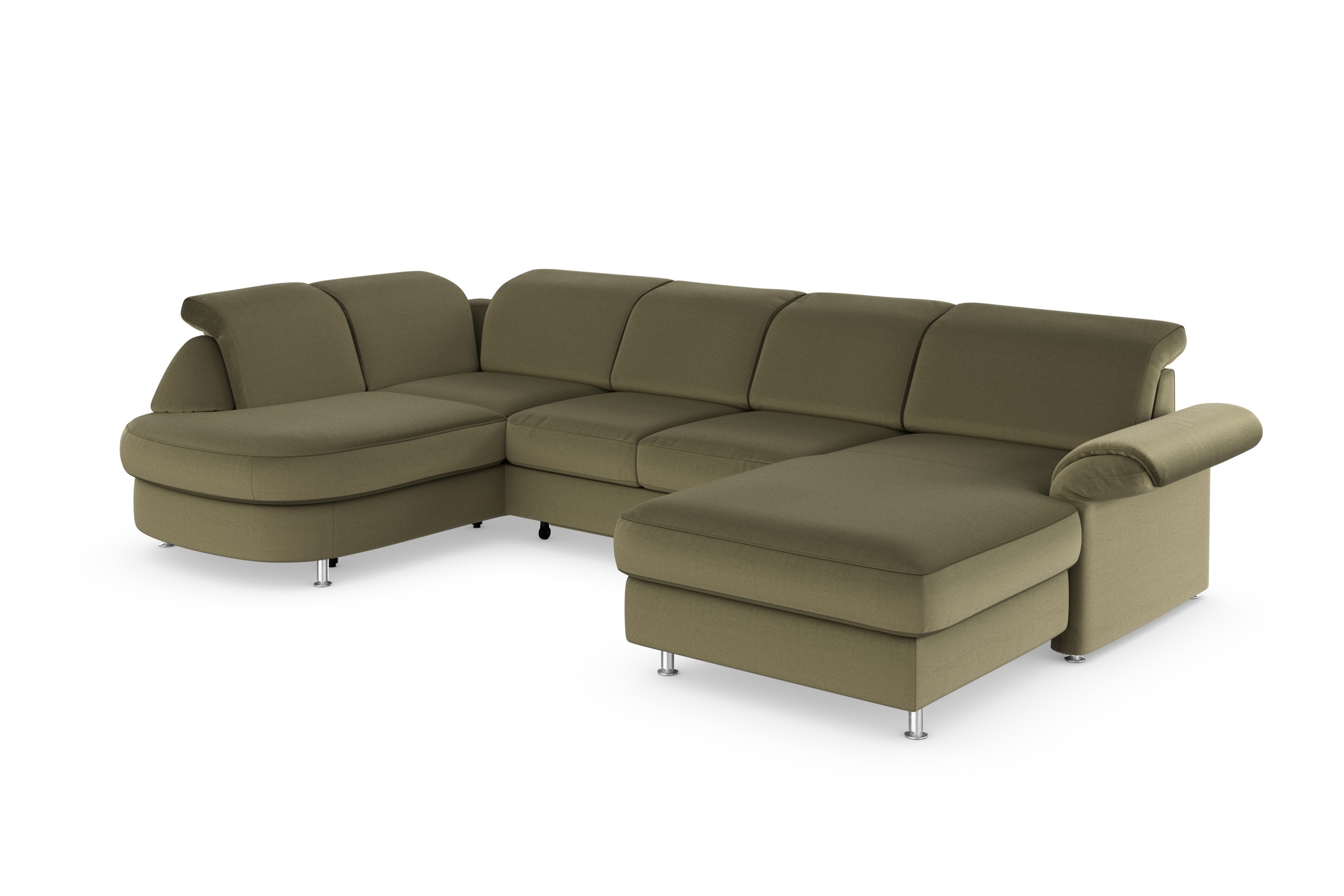 Sit & More Apulia U-Shape Sectional Sofa Green 304cm 5