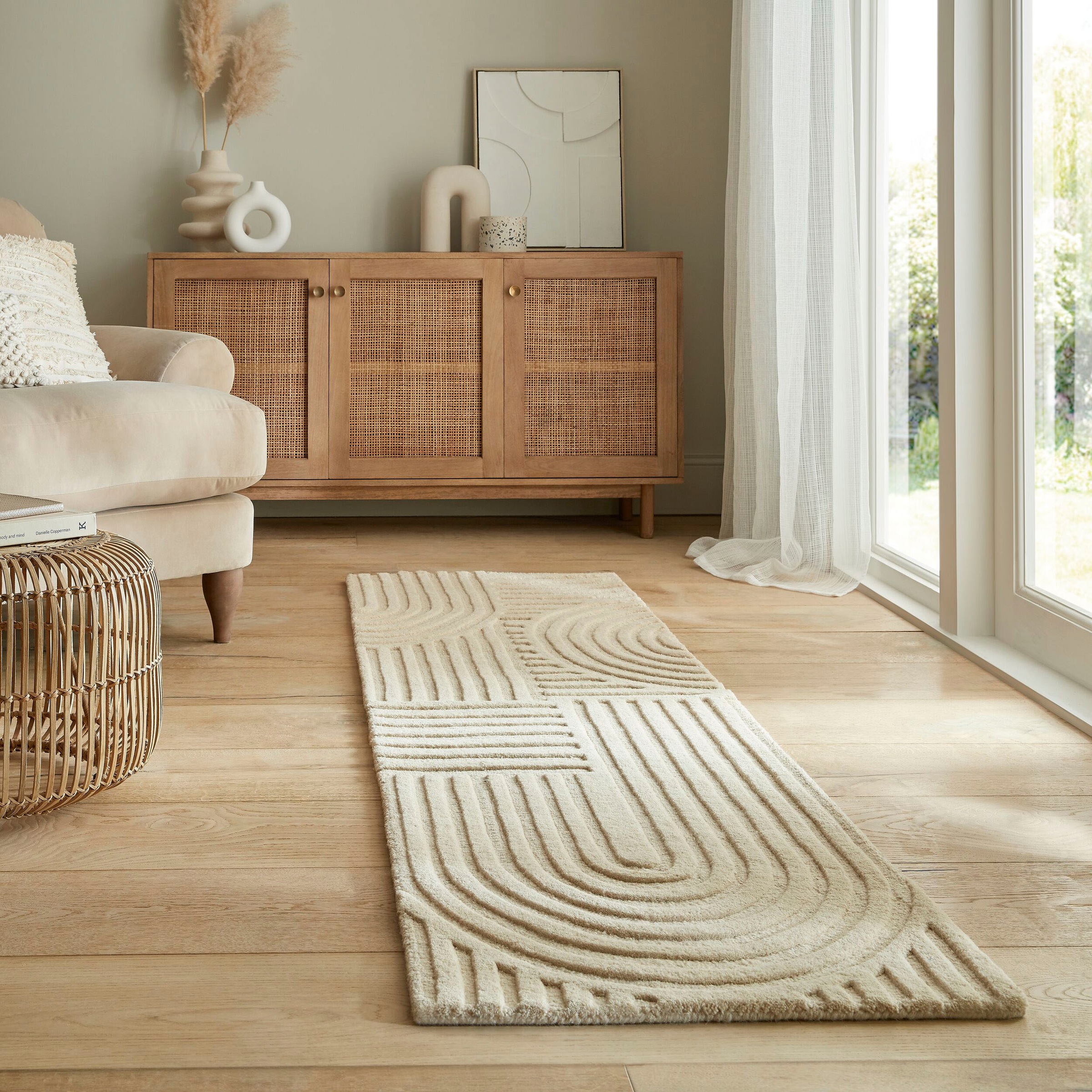 FLAIR RUGS Wollteppich "Zen Garden, modern & mit Linien" 10 mm Höhe 100% Wo günstig online kaufen