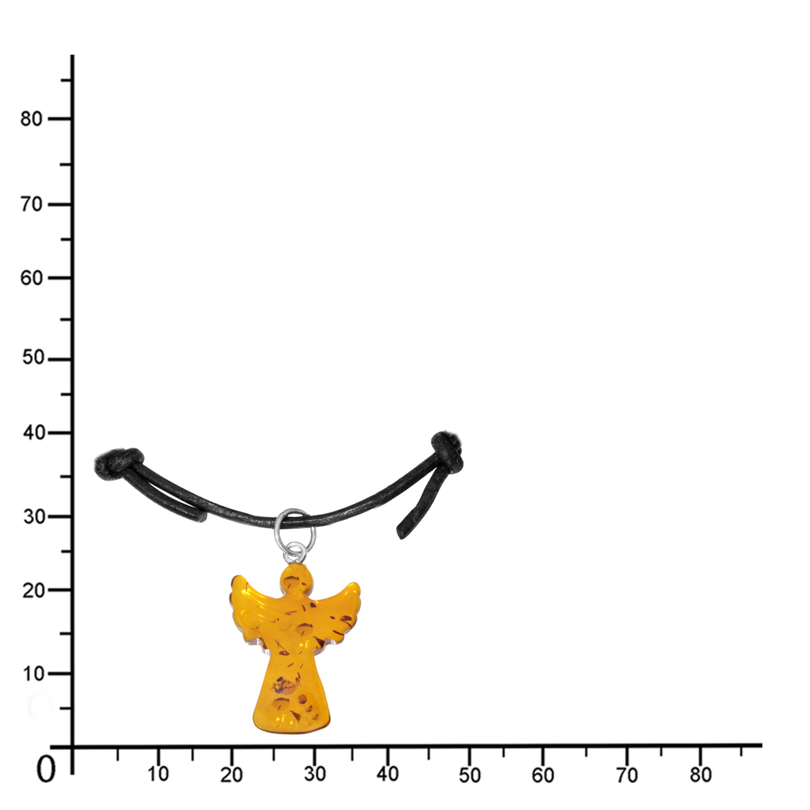 Ostsee-Schmuck Angel Pendant Leather Cord Amber Brown 3
