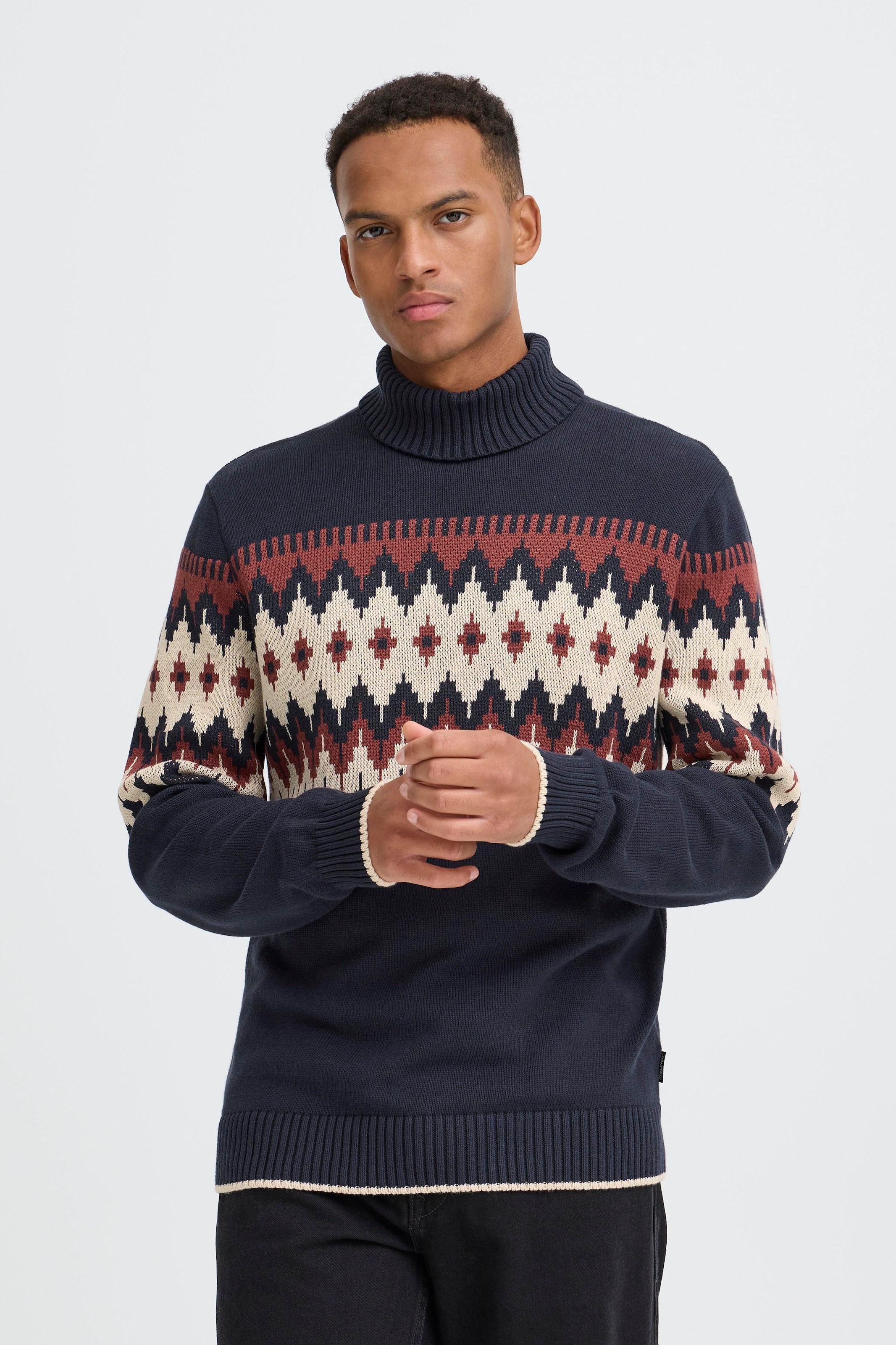 Blend Rollkragenpullover "BHBENJI JACQ KNIT" im tollen Jacquardmuster günstig online kaufen