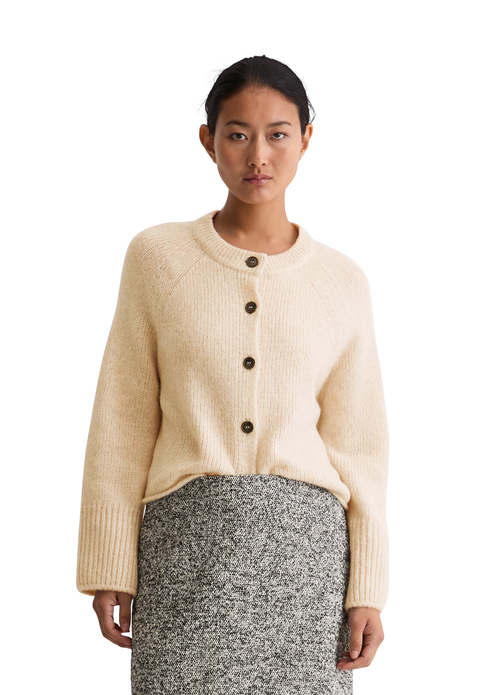Marc OPolo Cardigan aus softem Schurwolle-Mix, Raglanärmel, loose fit günstig online kaufen