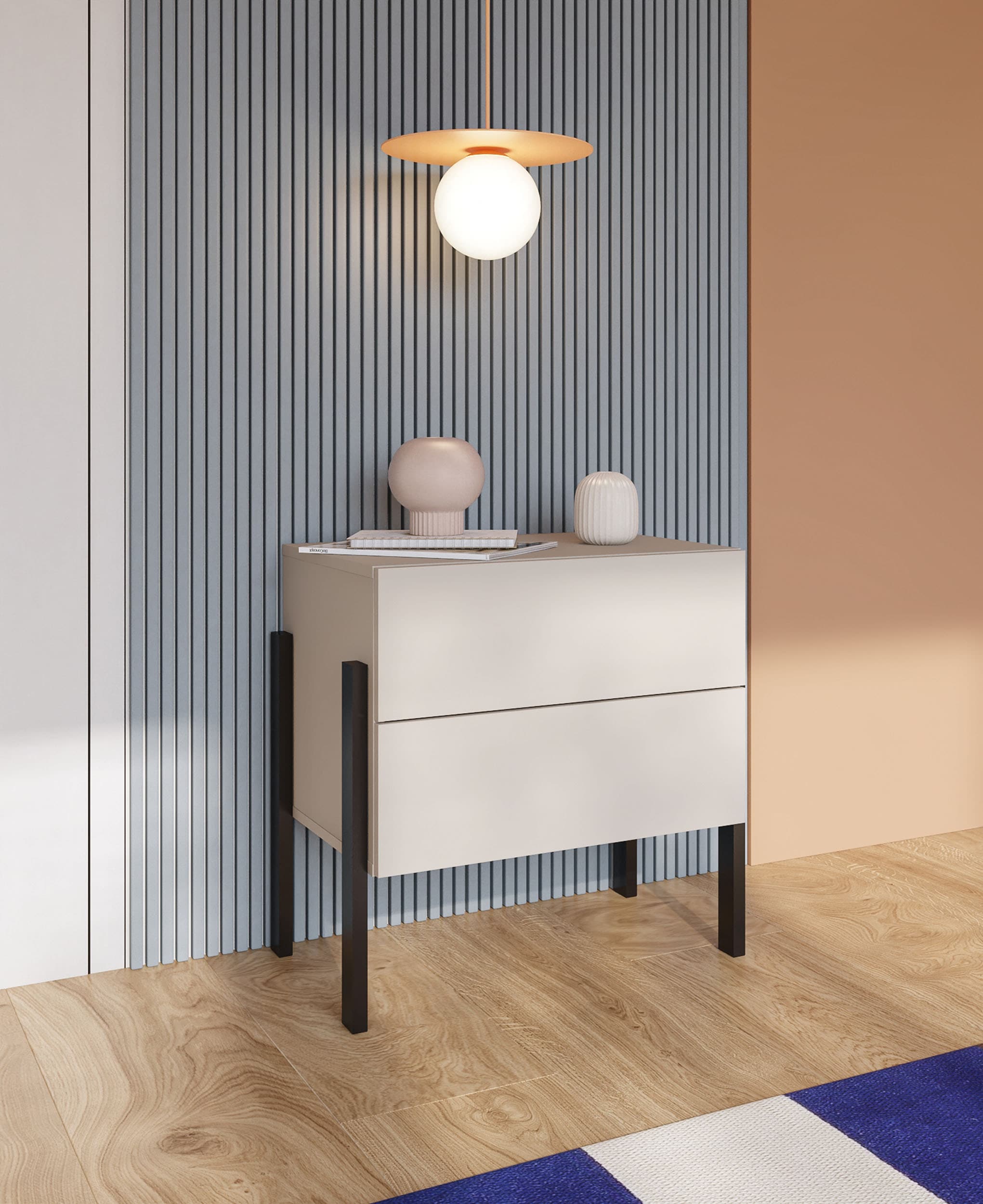 Home affaire Nachtkommode »Jukon, Breite 59 cm, moderne Kommode mit zwei Schubladen«, Nako mit zwei Schubladen, push to open Funktion