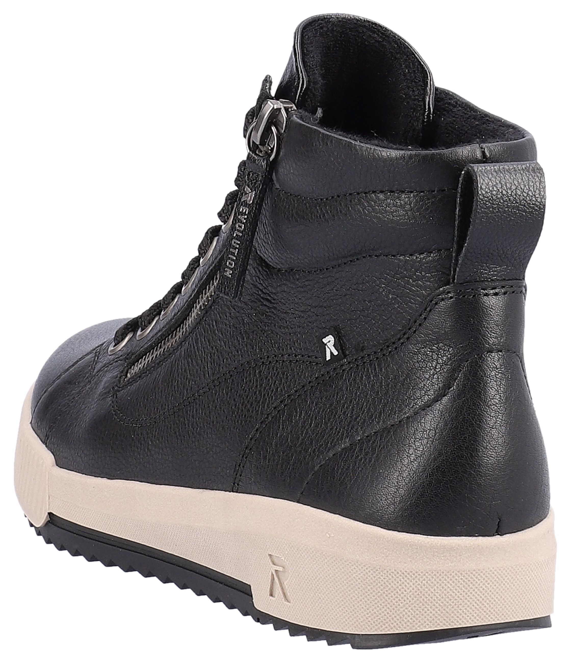 RIEKER Sport Schnürboots, Stiefelette, High Top Sneaker, Freizeitboots mit Reißverschluss