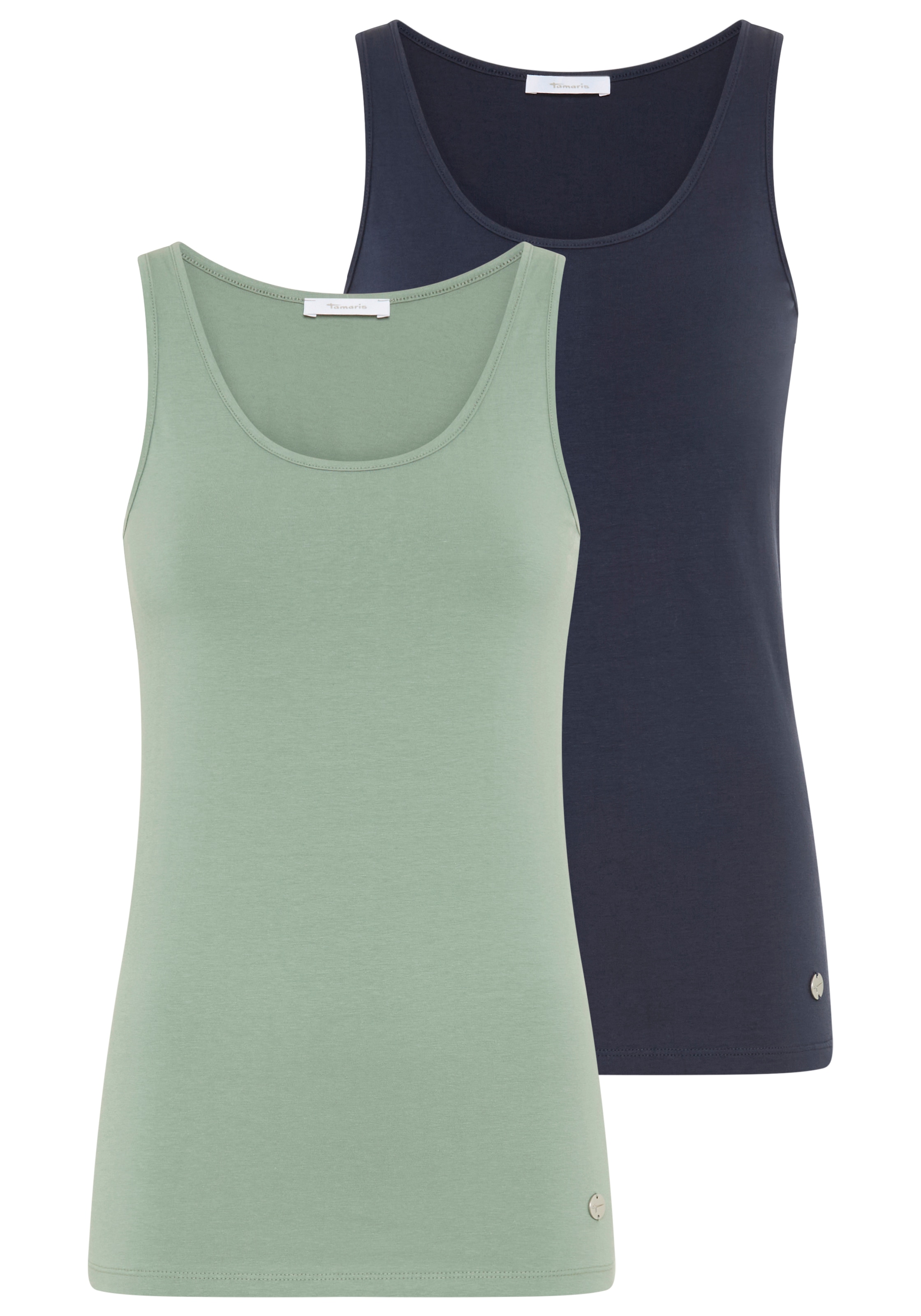 Tamaris Tanktop 2er-Pack, figurbetonte Passform, unifarben, hüftbedeckende günstig online kaufen