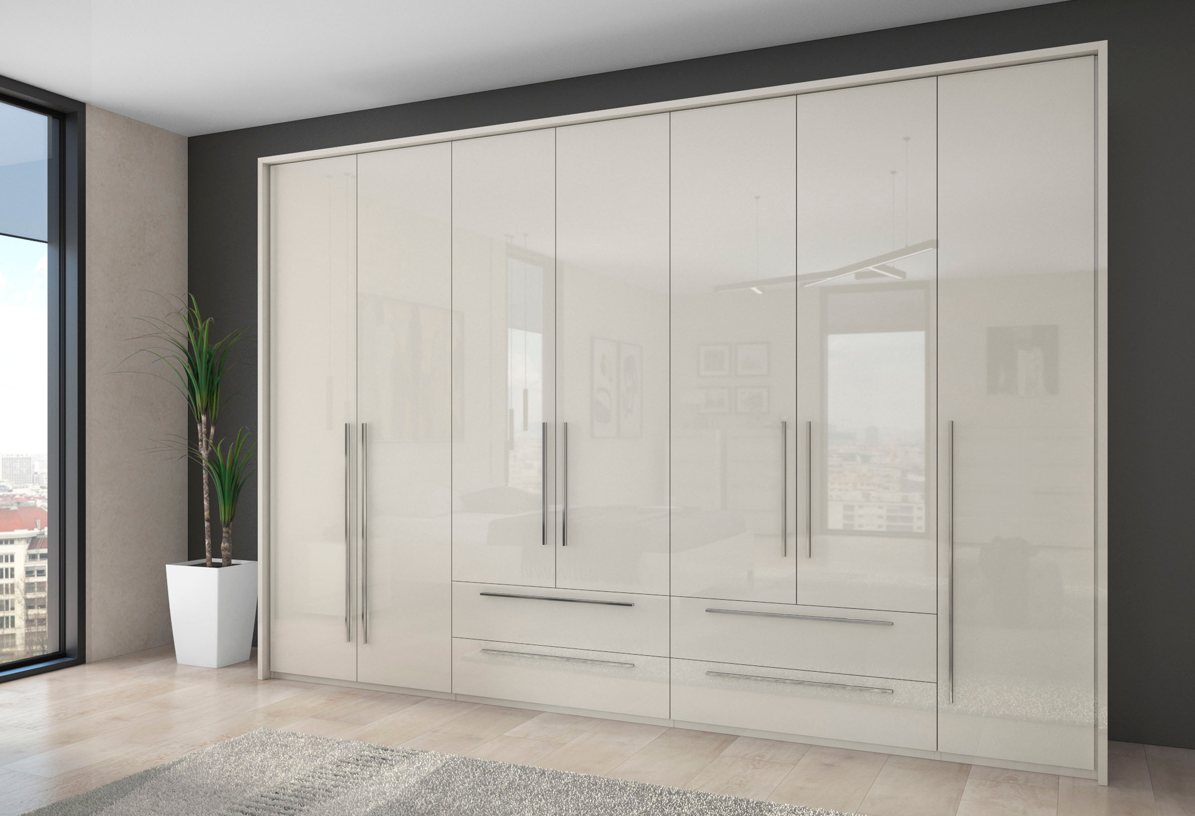 Places of Style Drehtürenschrank "Piano, inklusive Rahmen und Beleuchtung, günstig online kaufen