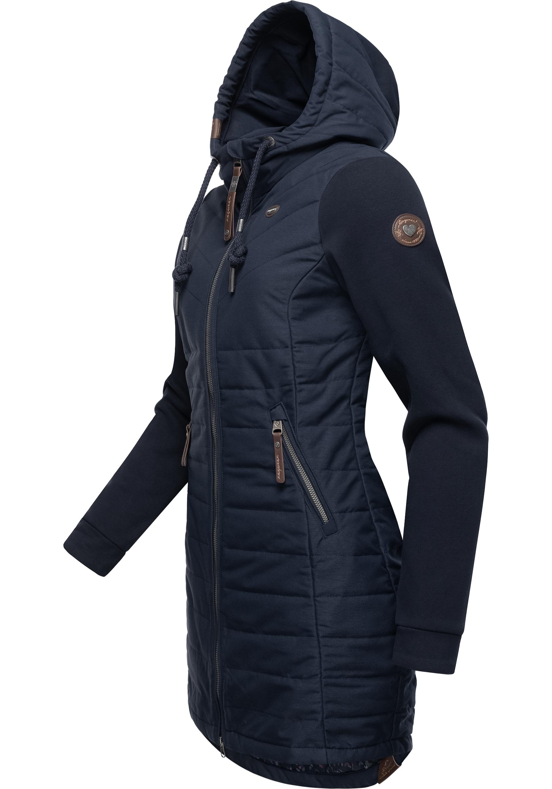 Ragwear Steppmantel »Lucinda Long«, Mantel aus modernem Materialmix mit  Kapuze für kaufen | BAUR