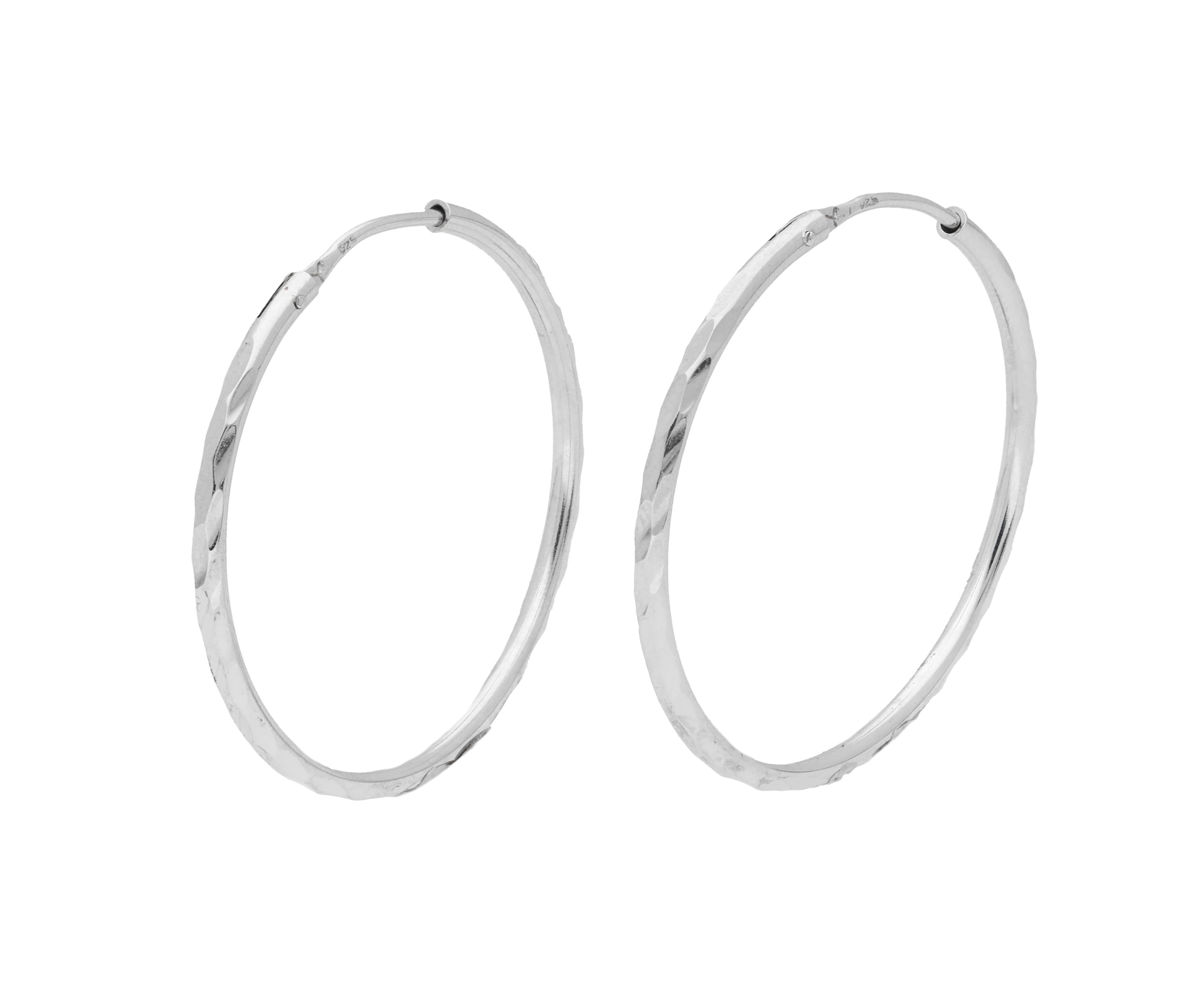 Vivance Diamantiert Hoop Earrings Silver 925 2
