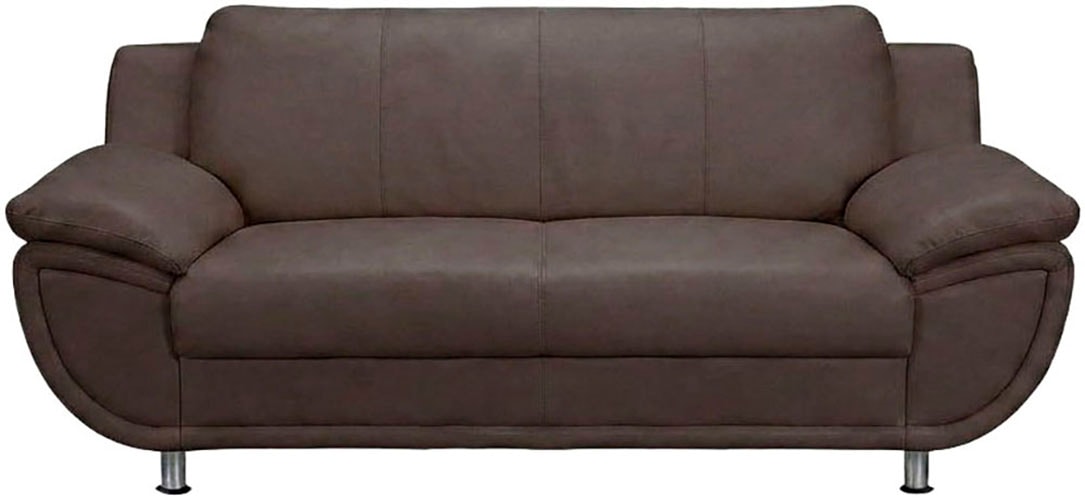 TRENDMANUFAKTUR 3-Sitzer "Rondo, Breite 207 cm, breite Armlehnen, Füße chromfarben" wahlweise mit Federkern, pflegeleichte Bezügen, Unser Dauertiefpreis