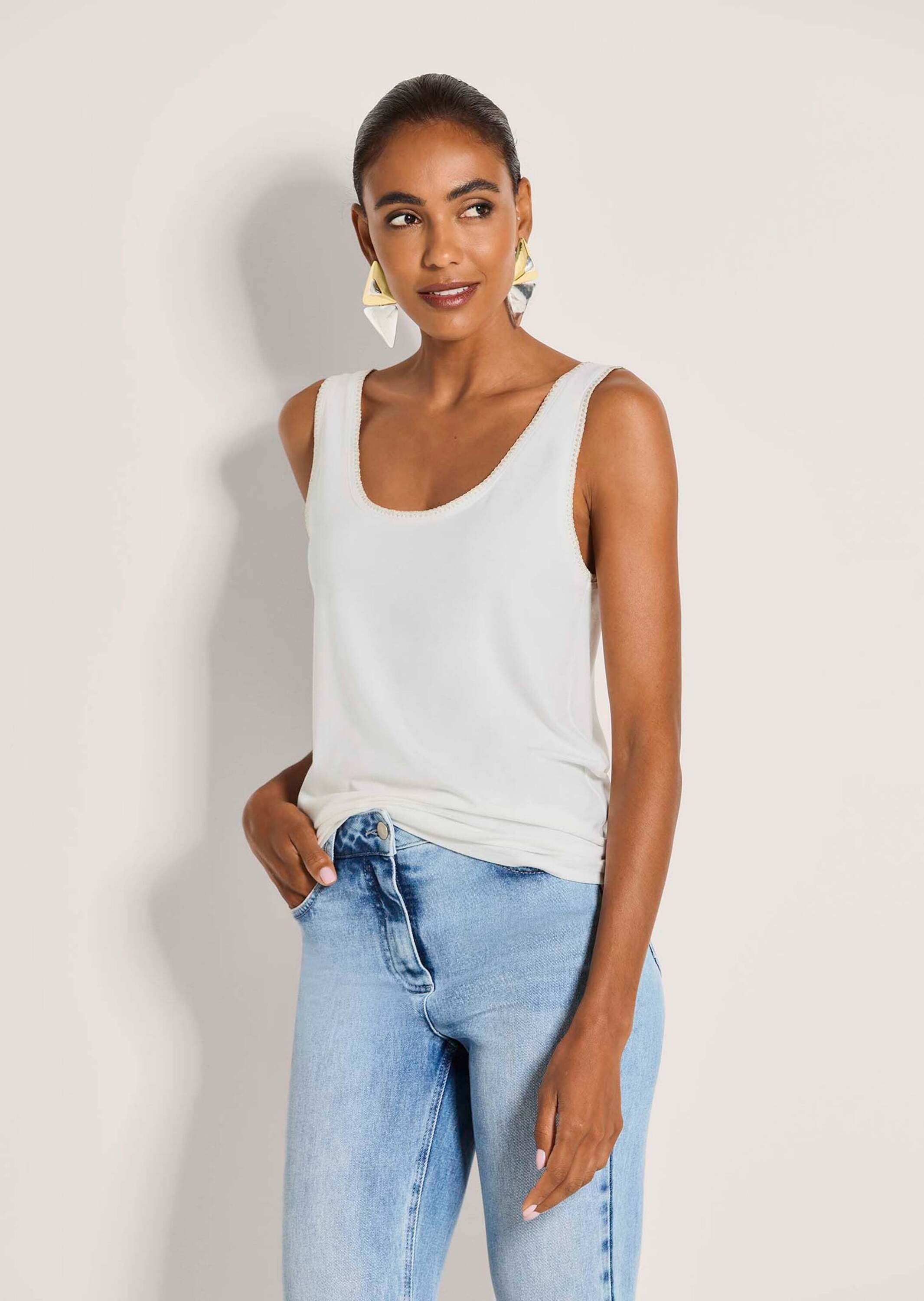 Thumbnail - MADELEINE Trägertop "Glanztop Elegantes Jerseytop mit Glanzakzenten" Paspelierung