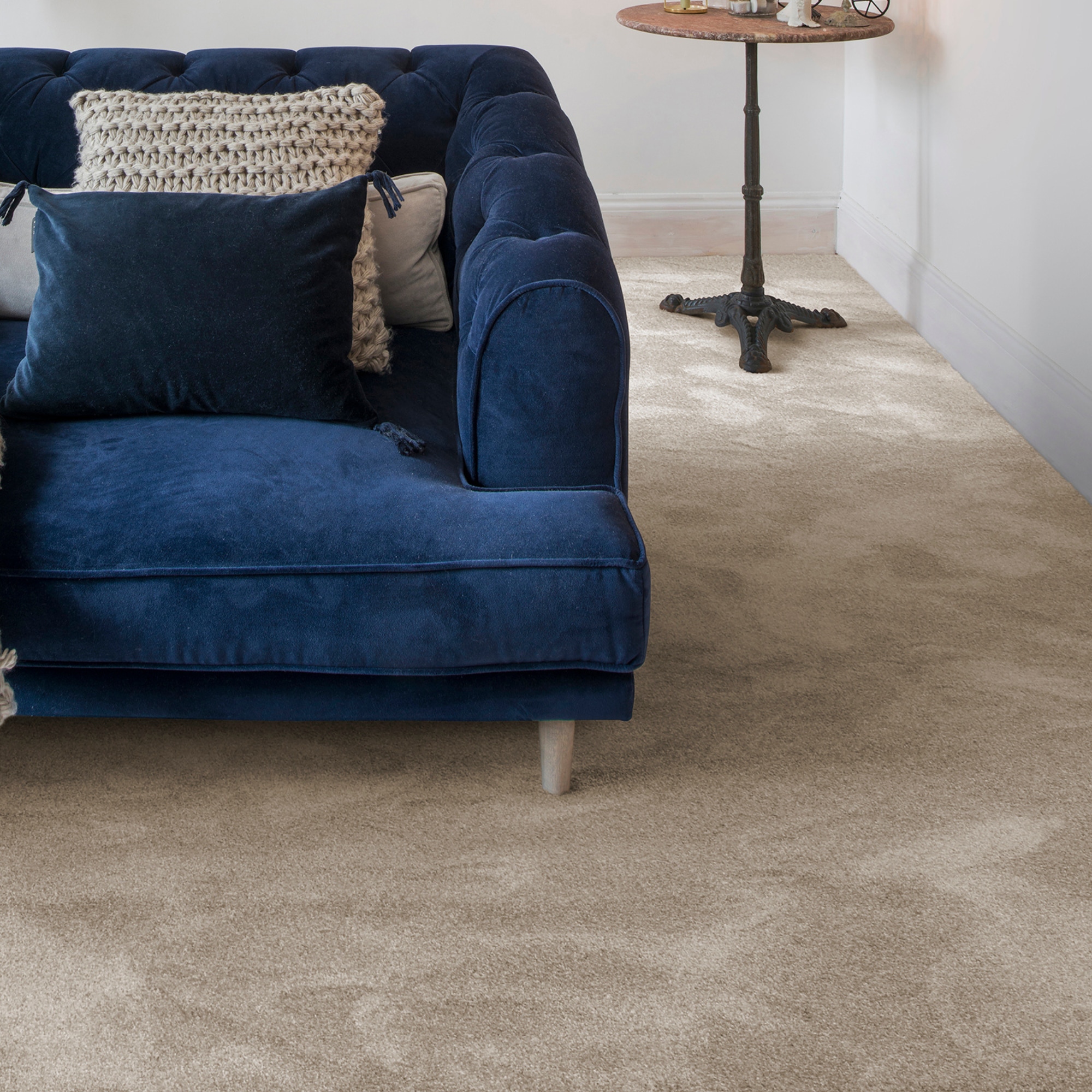 Andiamo Teppichboden "Levin, Velours, Gesamthöhe 10 mm, Luxusklasse LC2" rechteckig Uni Farben, Breite 400 cm oder 500 cm, weiche Qualität