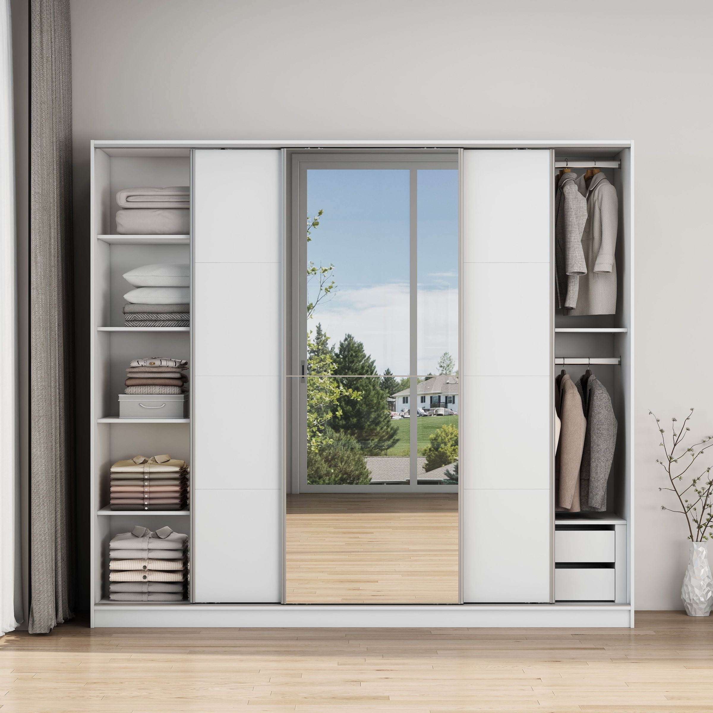 OTTO home Kleiderschrank »Trento Schlafzimmerschrank mit Premium Ausstattung &  Schiebetüren« Leichtgängige Schiebetüren mit Softclose und tolle Innenaussatttung