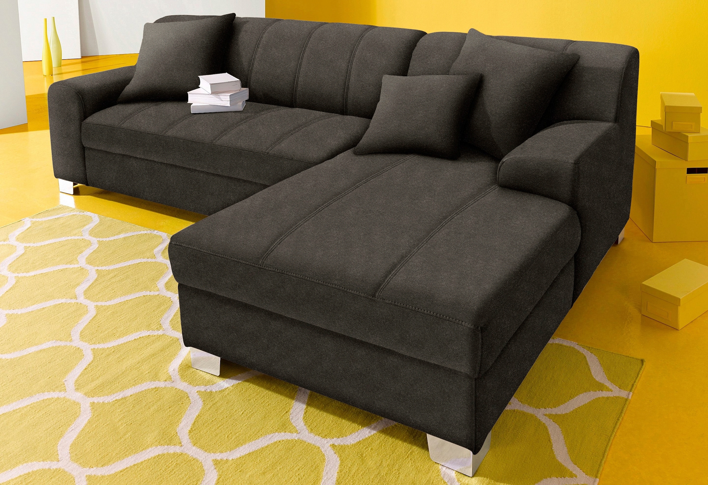 DOMO collection Ecksofa "Turah incl. Zierkissen, moderne Steppung, auch in günstig online kaufen