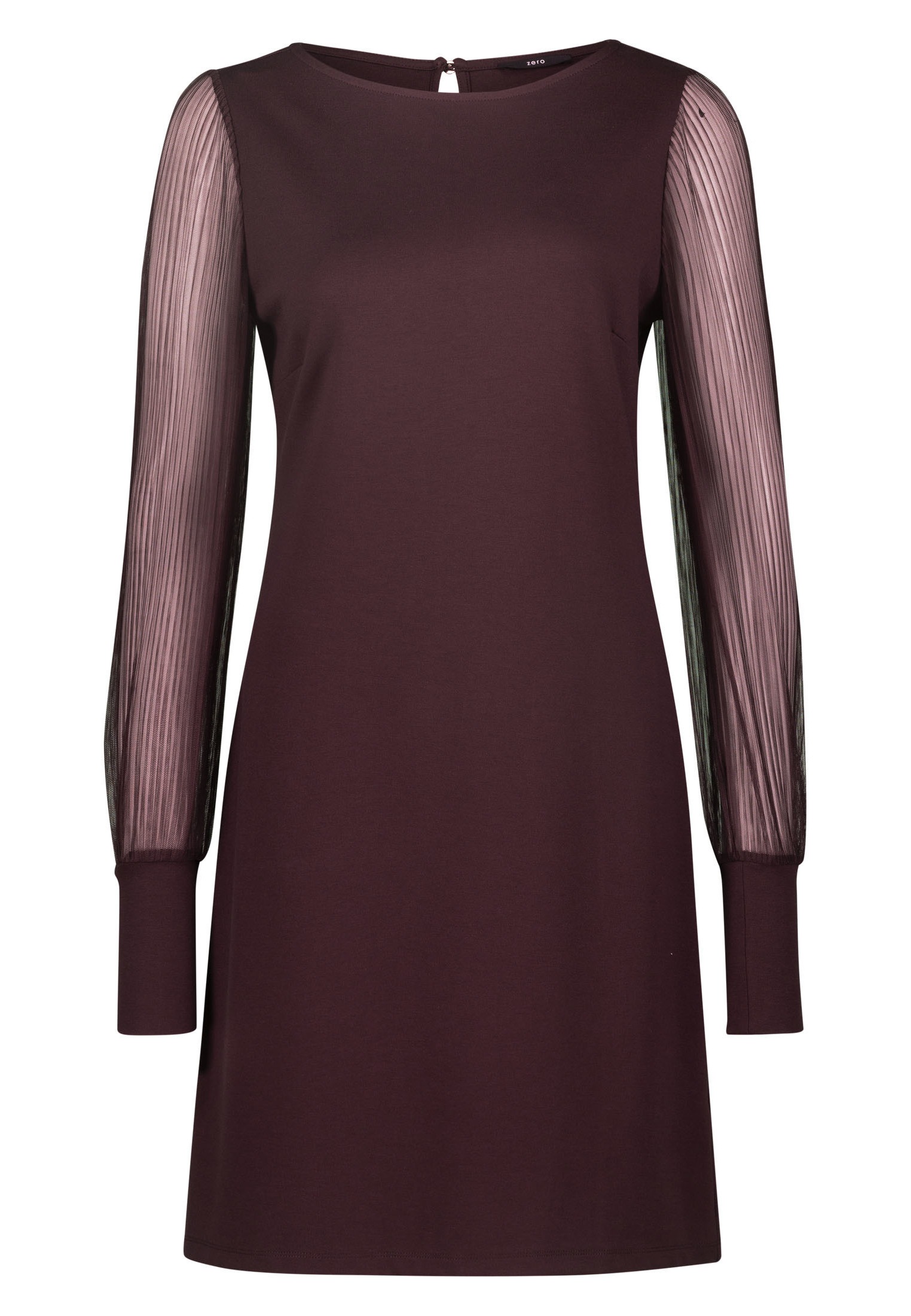 Zero Etuikleid »zero Kleid mit transparenten Ärmeln«, drapiert /gerafft