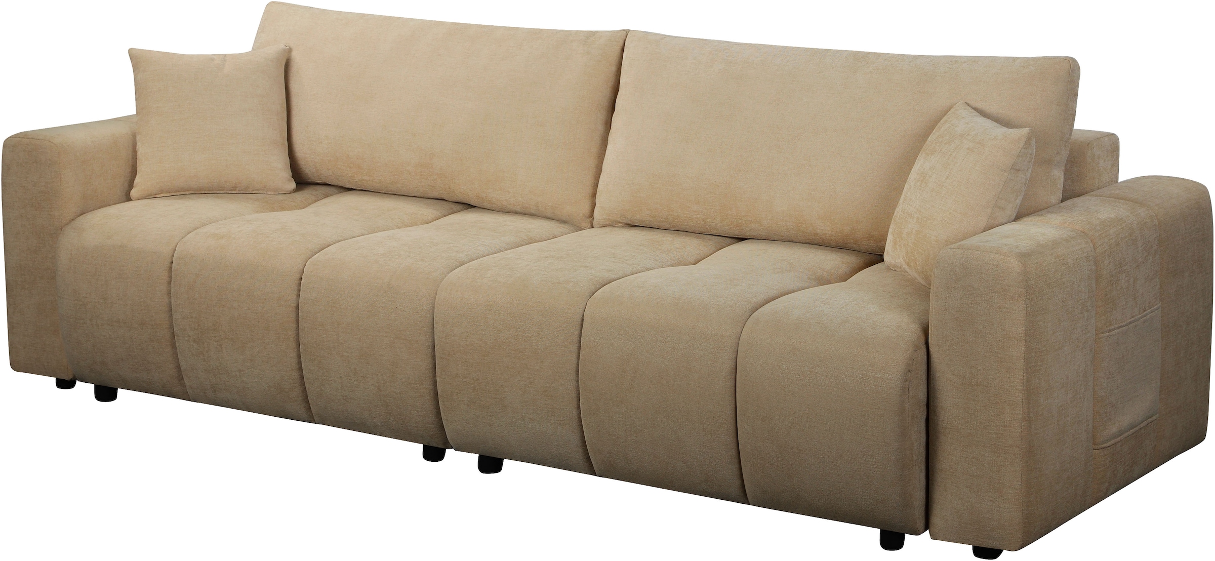 OTTO home Schlafsofa »YLVAA 3-Sitzer, 239cm/Schlafsofa (132/198)-OTTO. Verlässliche Qualität« Tonnentaschen-Federkern, Bettkasten, Feinstruktur weich