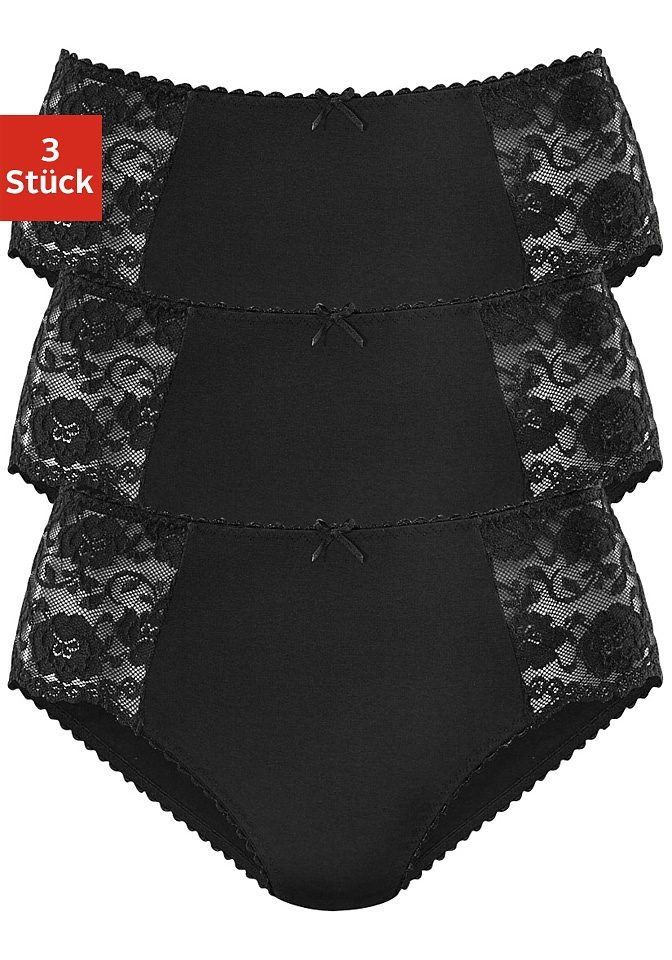 petite fleur by Lascana Hüftslip 3er-Pack, aus elastischer Baumwoll-Qualität