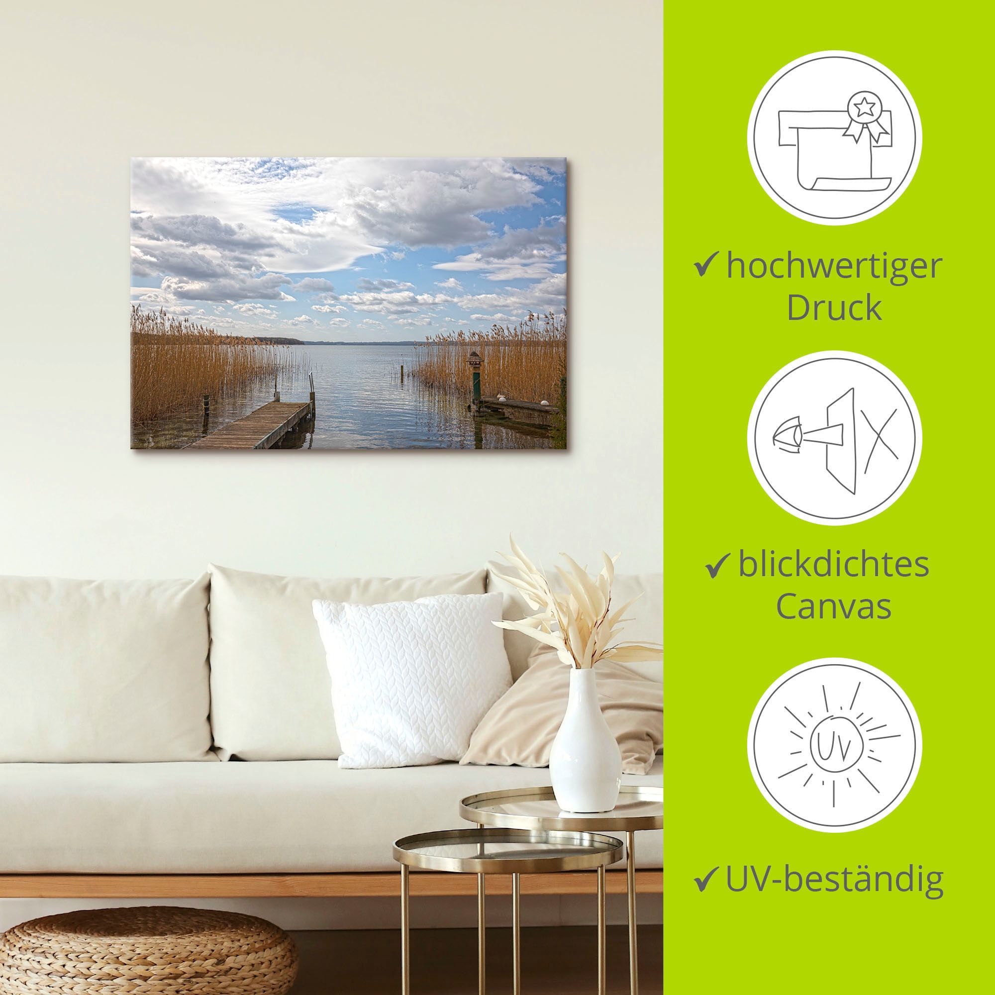 Artland Leinwandbild »Idylle am Ratzeburger See«, Seebilder, (1 St.), auf Keilrahmen gespannt