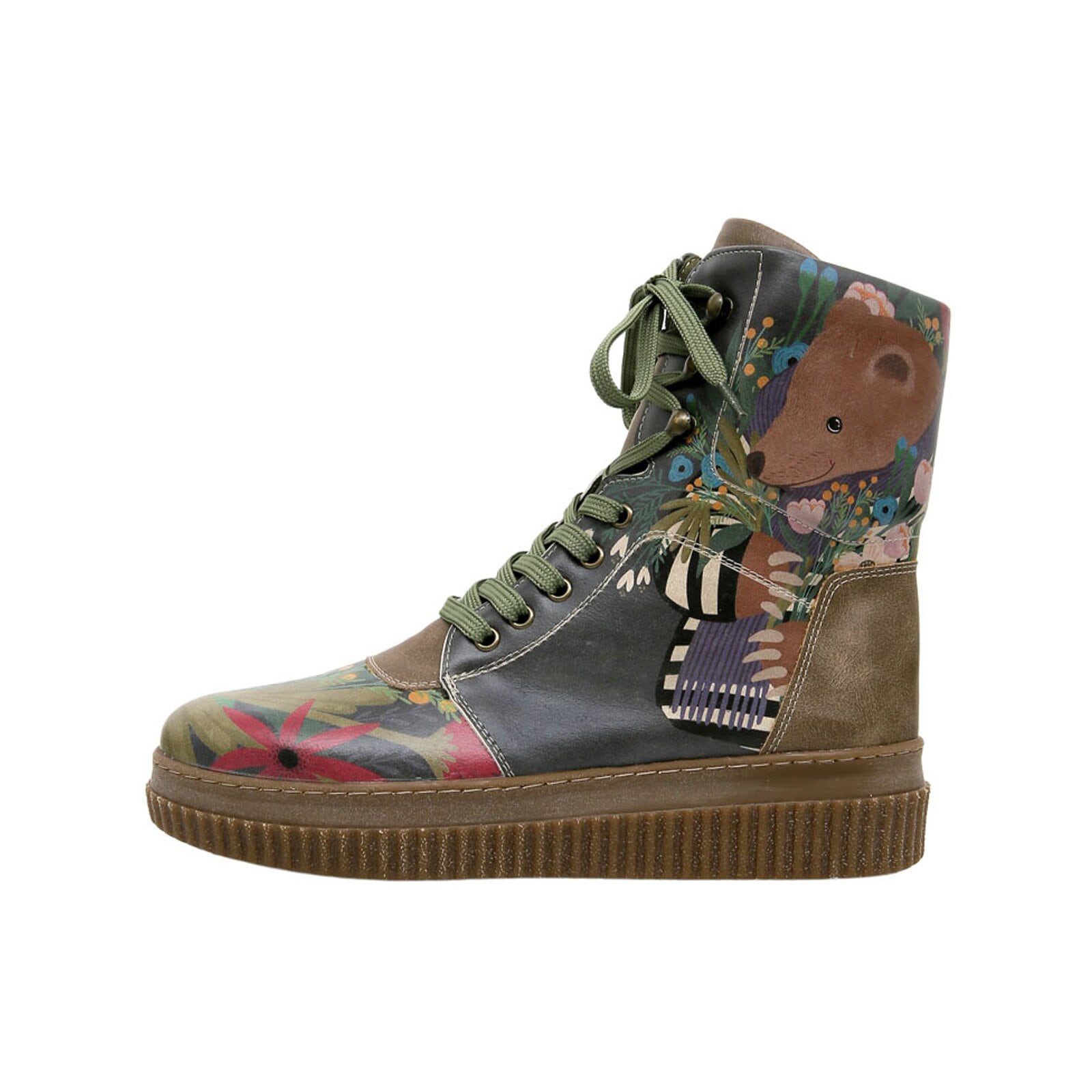 Schnürboots »Damen Future Boots Bear and Flowers Vegan Damen Boots / female«, Vegan