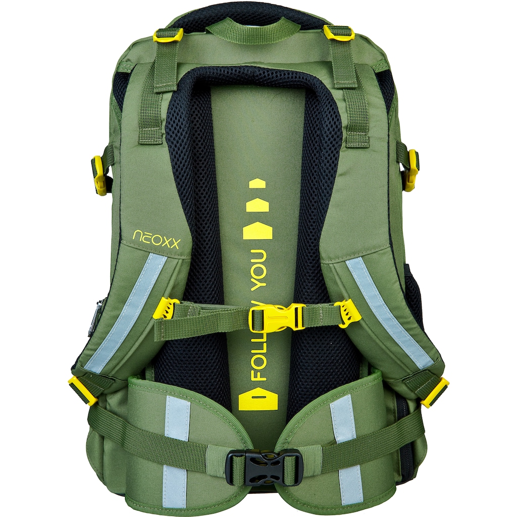 neoxx Schulrucksack »Active, Ready for Green«, reflektierende Details