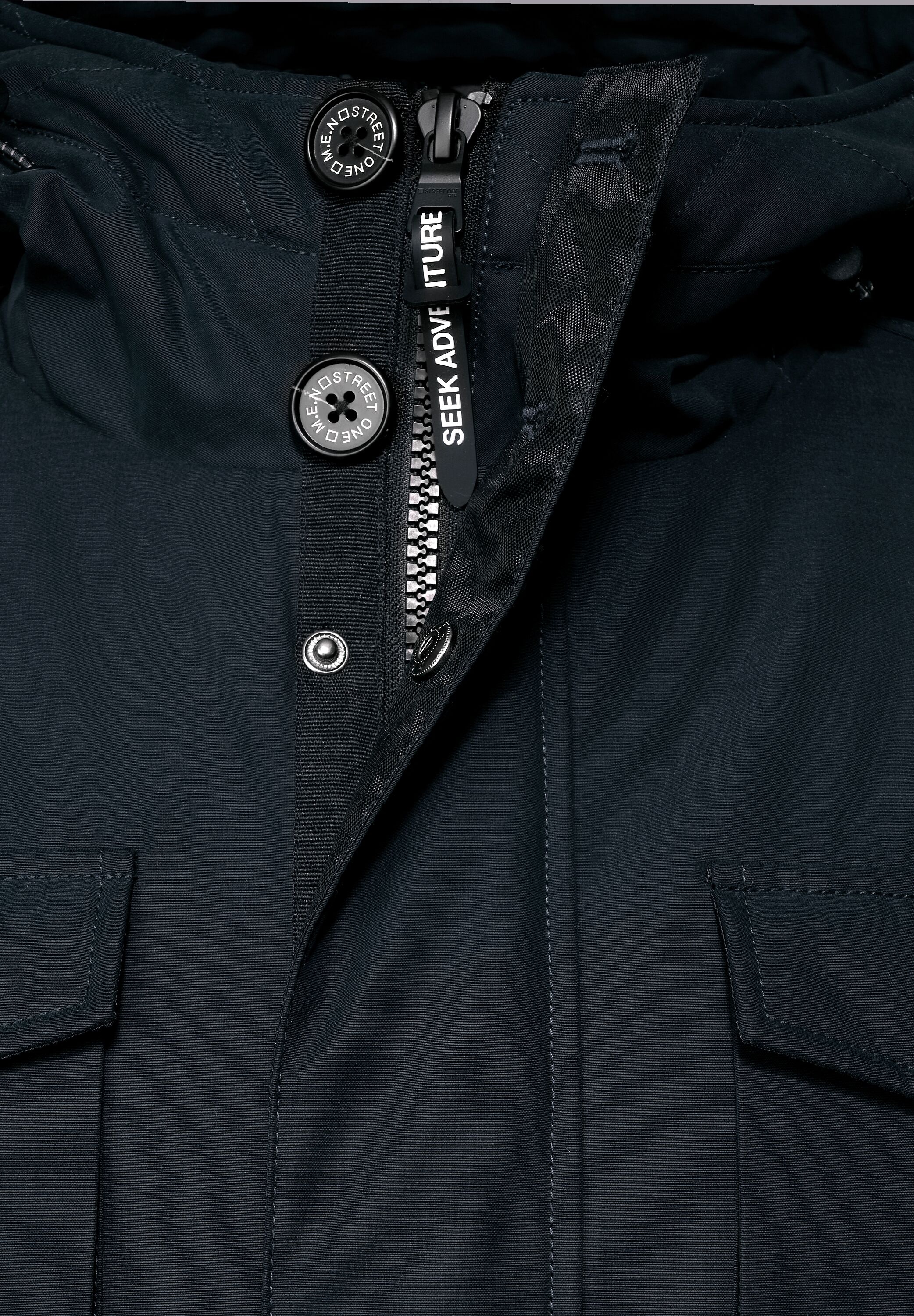 STREET ONE MEN Parka, mit Kapuze, mit Brusttasche