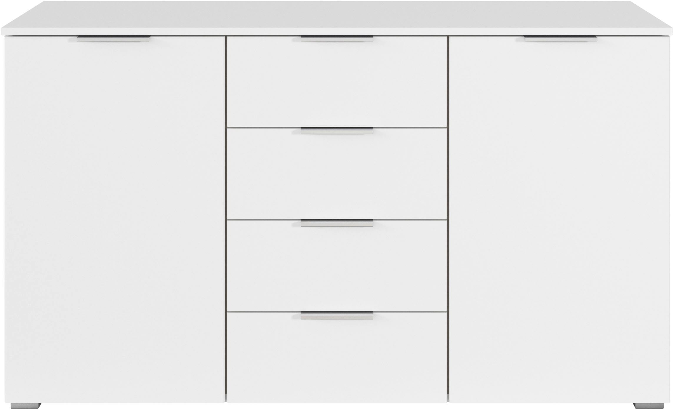 rauch Kombikommode »Sideboard Schubladenkommode AGORDO mit Dekor- oder Hochglanzfront«, (in zwei Griff-Farben, Breite 120 cm), vier große Schubladen, mit insgesamt 4 Einlegeböden MADE IN GERMANY