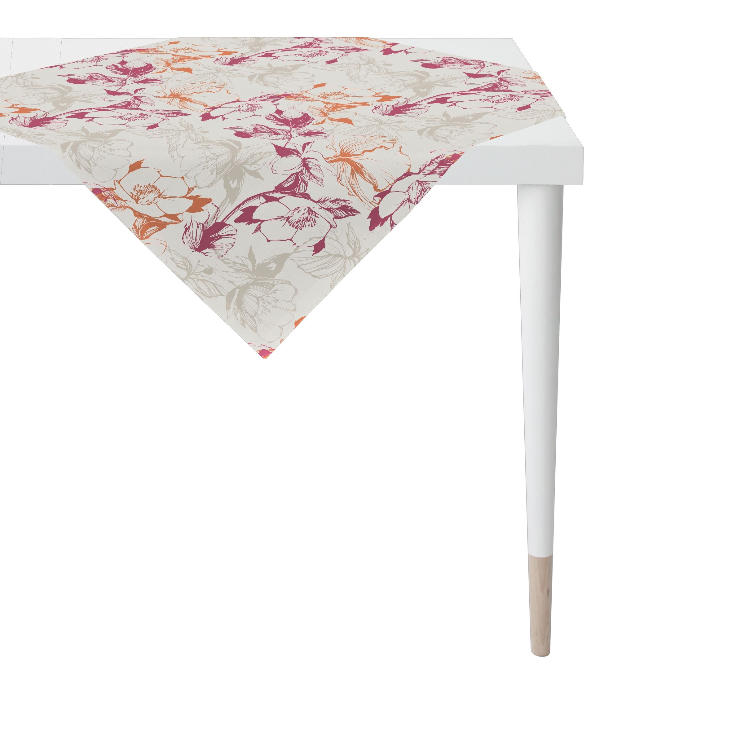 APELT Mitteldecke "7403" linear gezeichnetes Blumenmotiv
