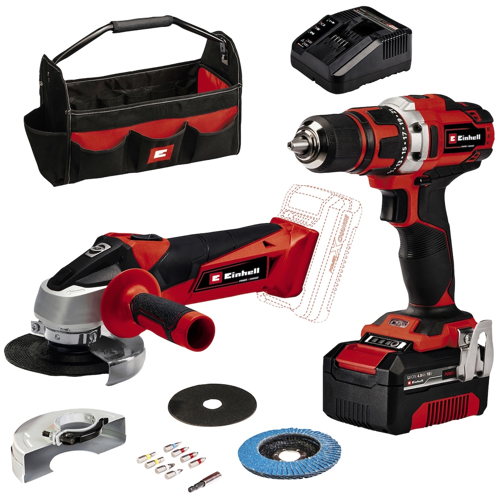 Einhell Elektrowerkzeug-Set »TE-TK 18/2 Li Kit (CD+AG)«