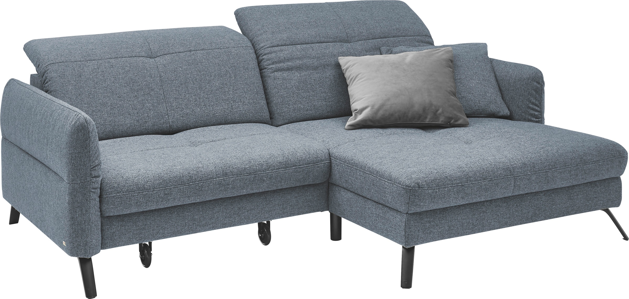 set one by Musterring Ecksofa »SO 4400 V«, wahlweise mit motorischer Bettfunktion & Kopfverstellung, Fuß schwarz