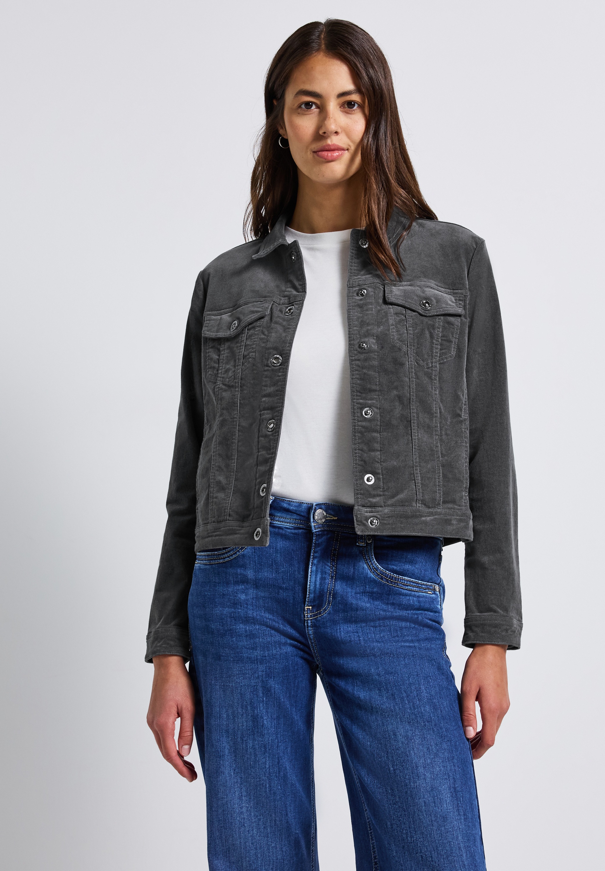 STREET ONE Cordjacke ohne Kapuze in Cord-Optik günstig online kaufen