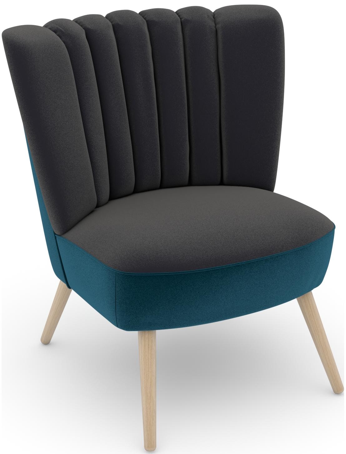 Max Winzer Sessel "build-a-chair Aspen, Loungesessel mit Samtvelours Bezug,", im Retrolook, zum Selbstgestalten