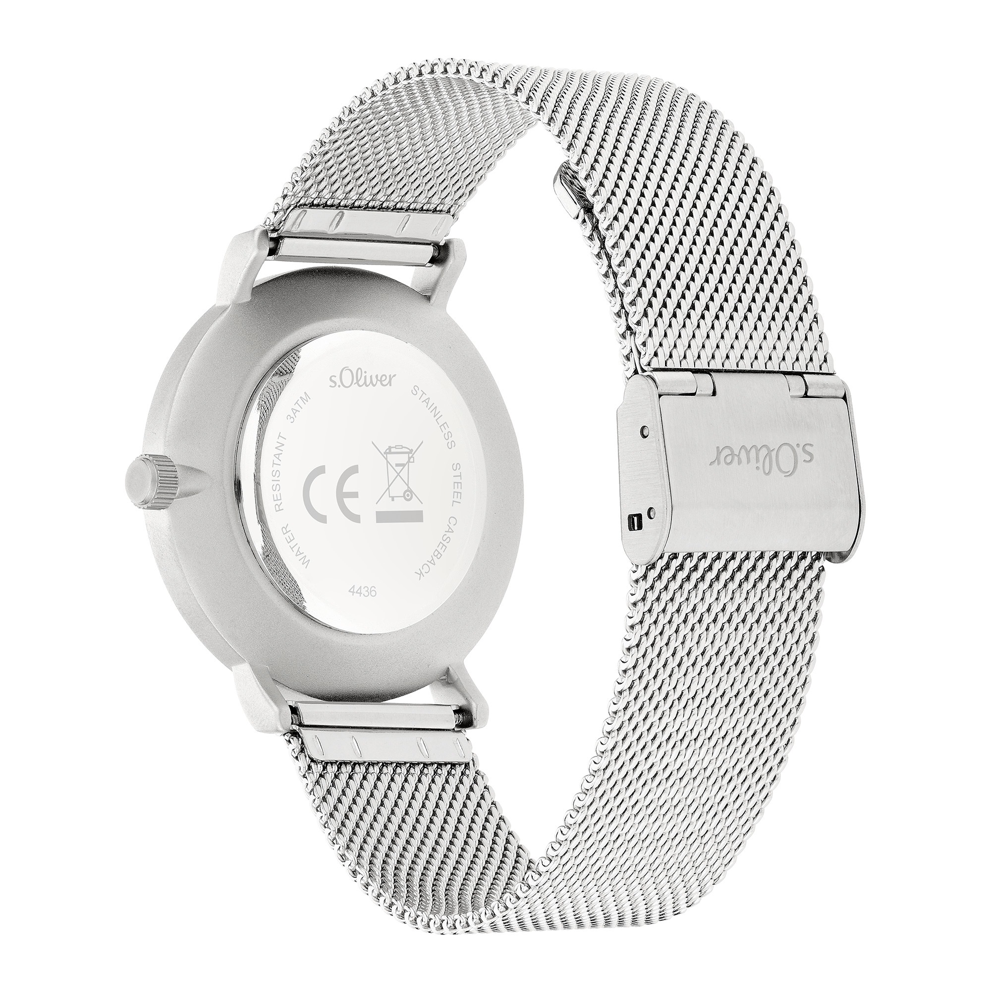 s.Oliver Quarzuhr »Basic Mesh« Armbanduhr, Herrenuhr, Edelstahlarmband, analog