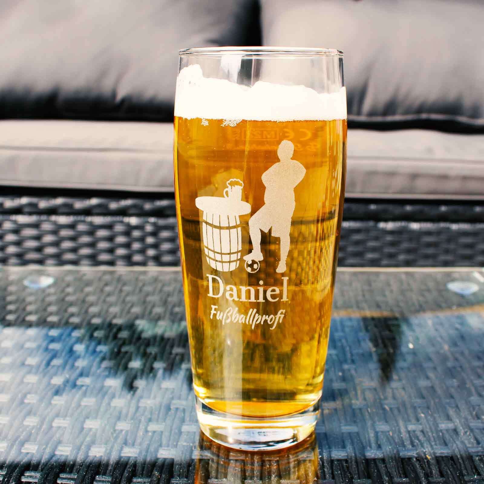 LUXENTU Bierglas »Willi Becher Bierglas mit Gravur 40. Jubiläum 0,5 l transparent«