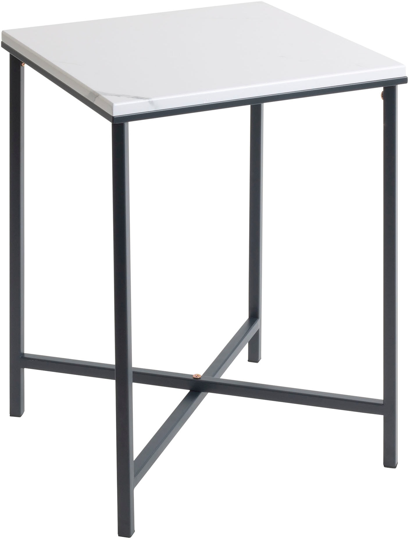 HAKU Beistelltisch "Sofatisch, Wohnzimmertisch" 1 Stk. tlg. quadratisch - aus Metall Anthrazit B/T/H 39/39/55 cm