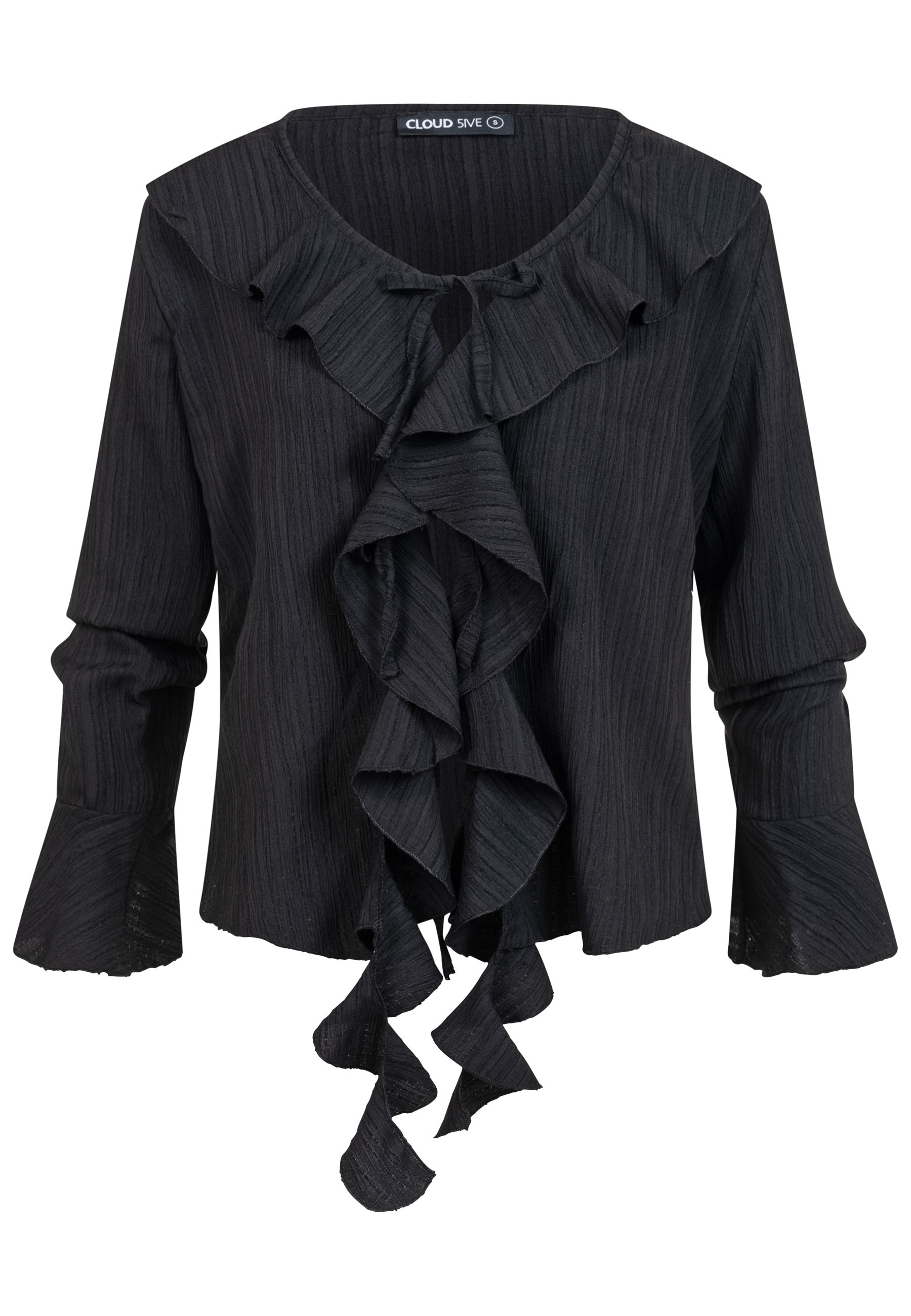 CLOUD 5IVE Klassische Bluse "CLOUD 5IVE Long-sleeved Blouse Ruffled Front"
