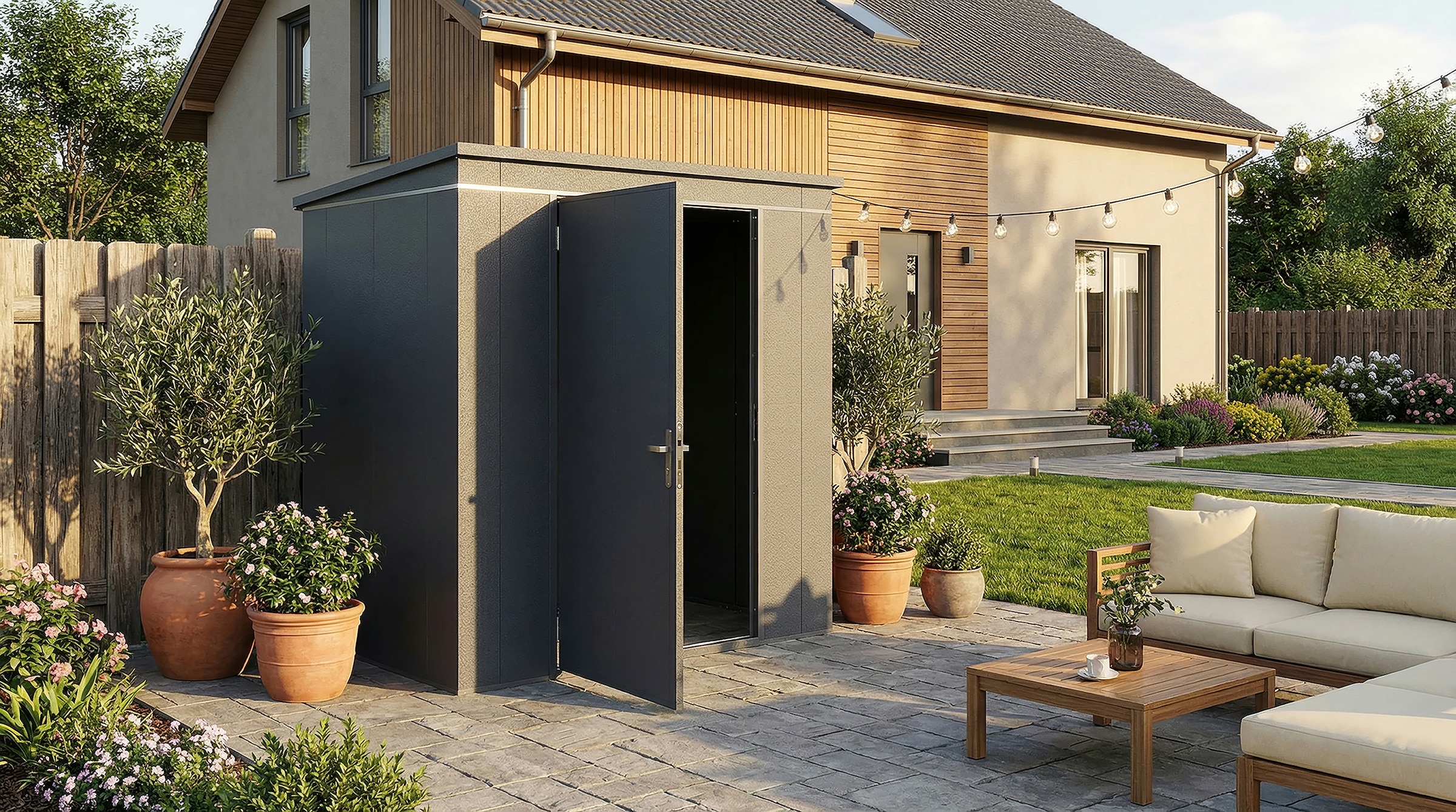 Gerätehaus WEKAanthrazit, Metall, Gerätehäuser, "Gary 2", Metall pulverbeschichtet, Größe 2