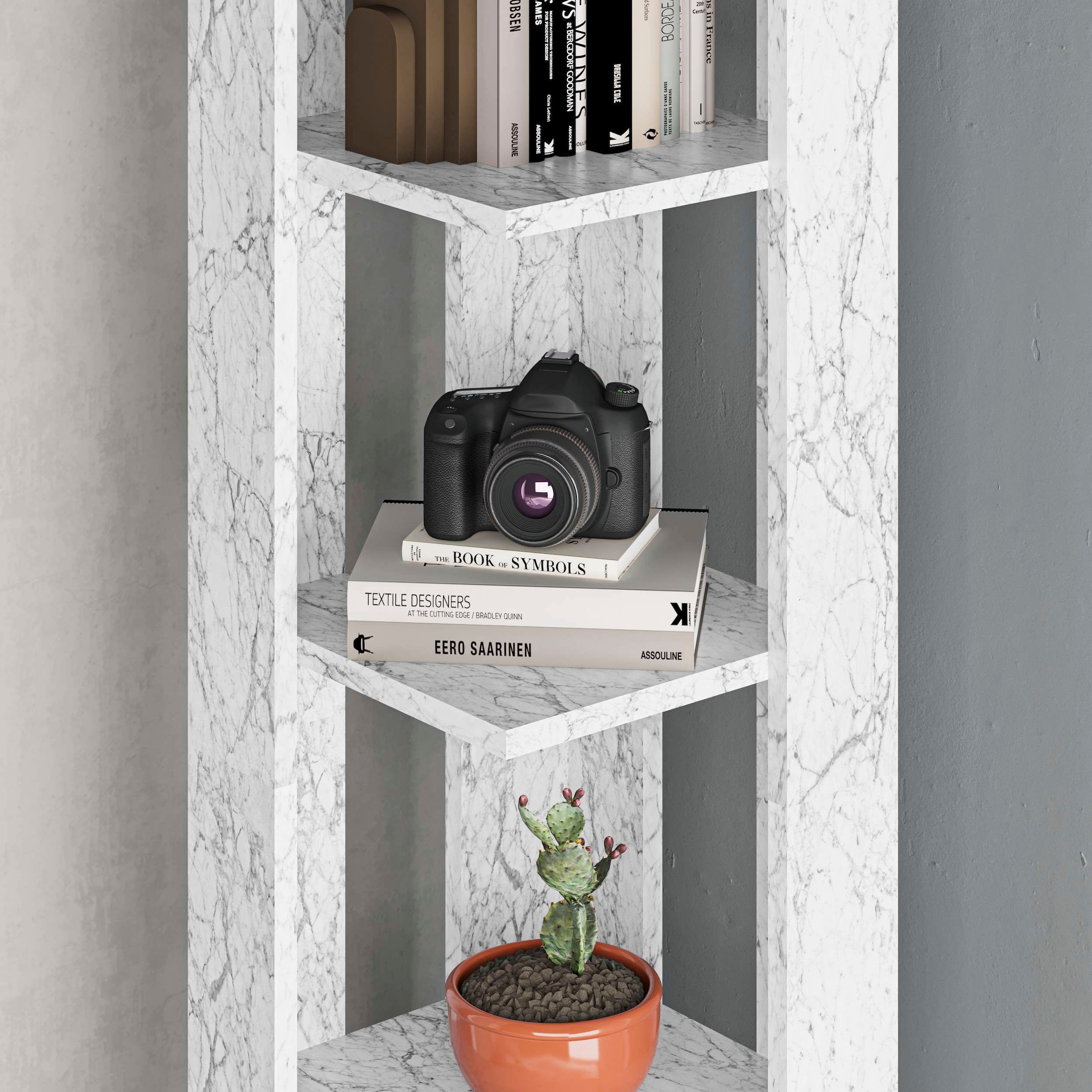 Decortie Eckregal »Nati Eckregal«, (Packung), Leichte Montage, Lagerung, Platzsparend