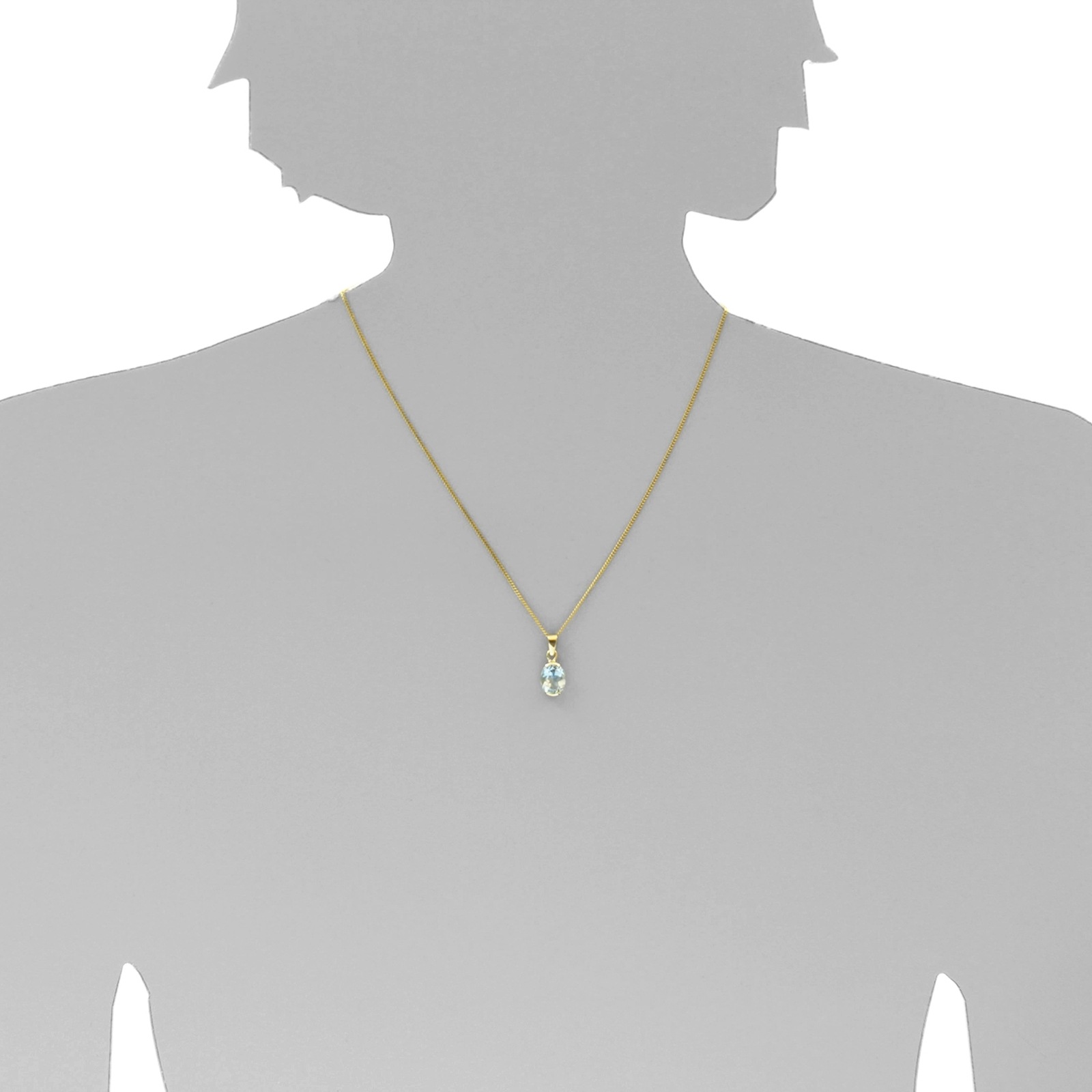 OSTSEE-SCHMUCK Kette und Anhänger Set »- Sophia 10x8 mm - Gold 333/000 - Blautopas«