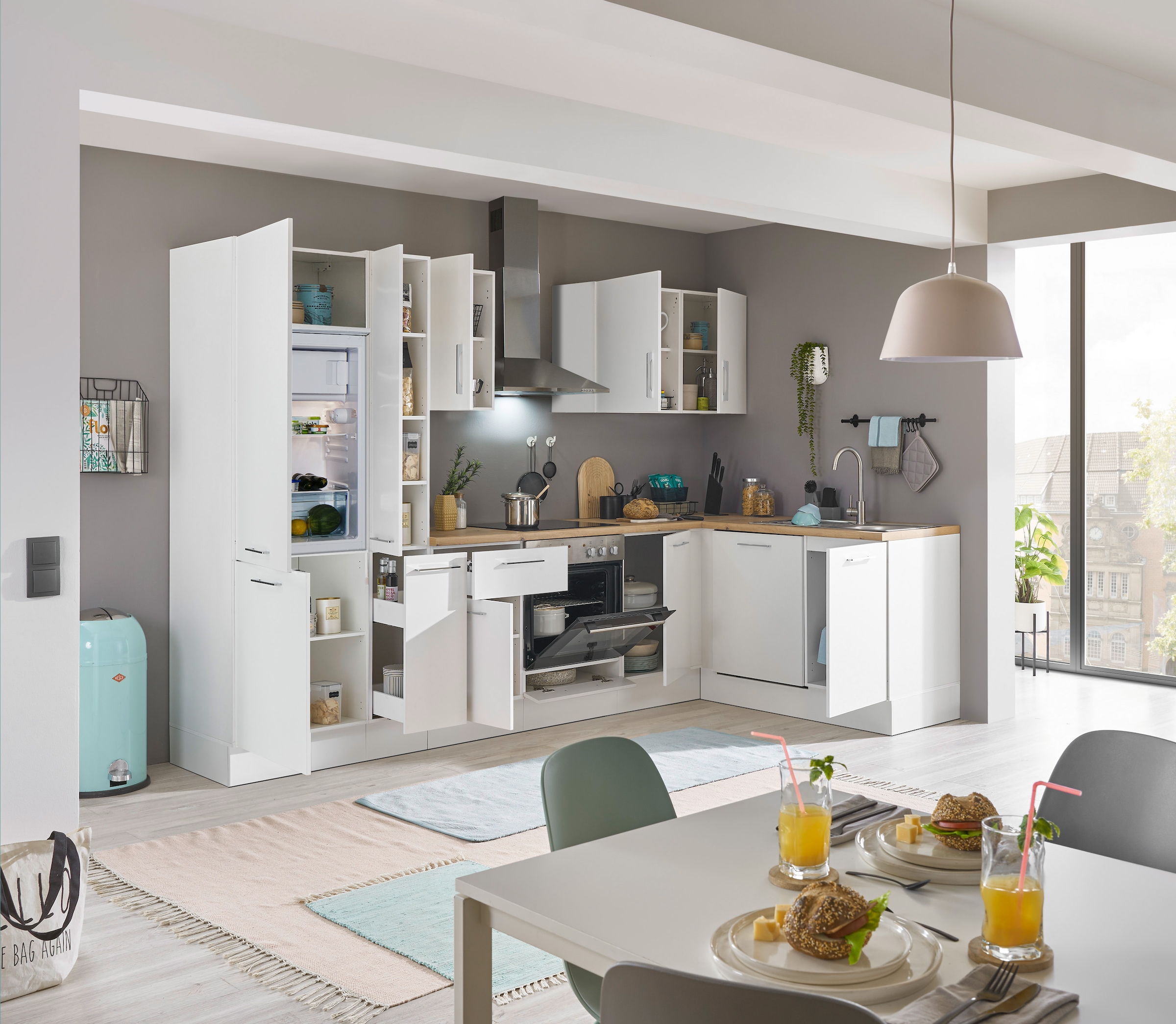 BASIC by Balculina Winkelküche »Turin«, Stellbreite 310x175 cm, wahlweise mit E-Geräten
