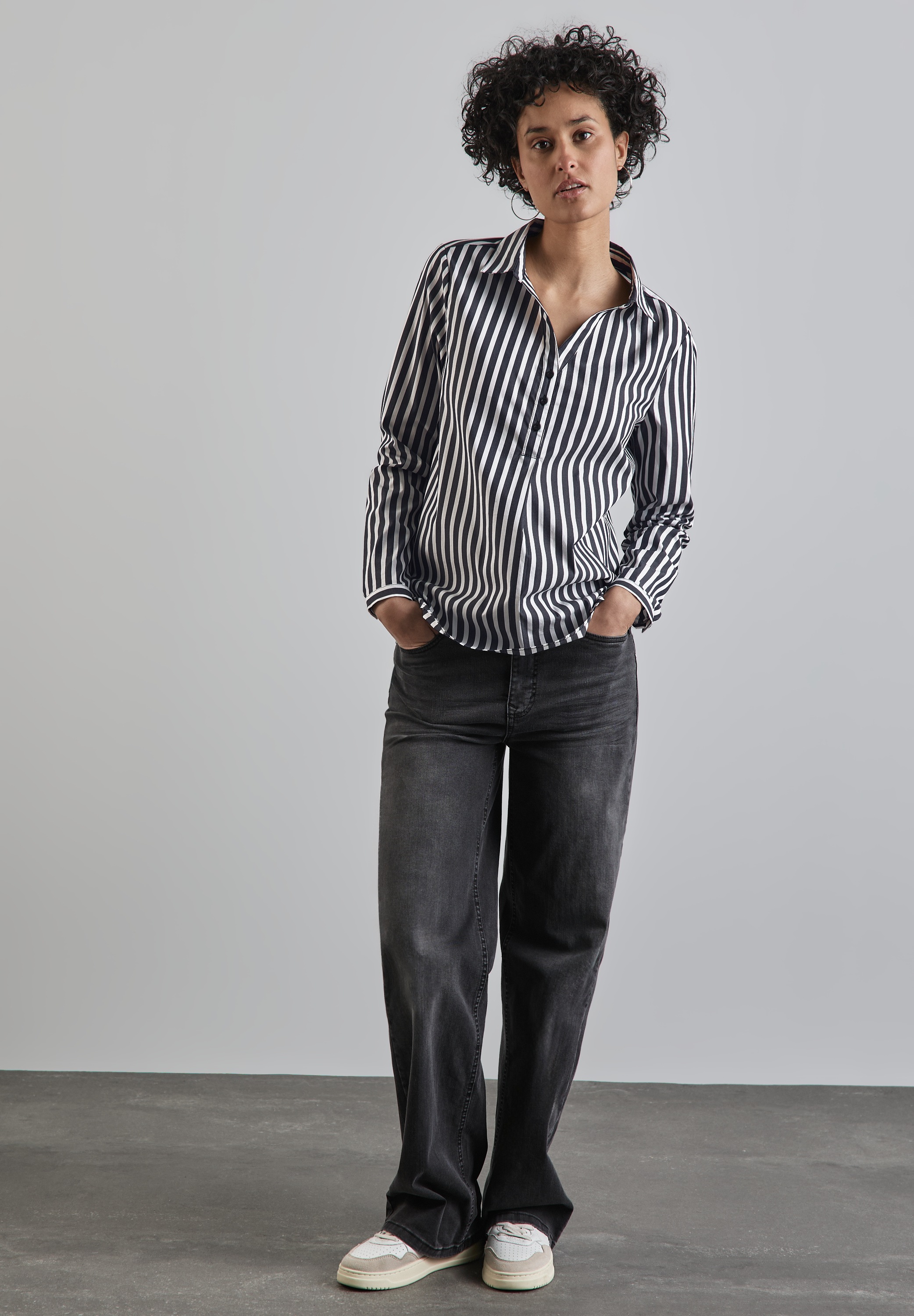 Thumbnail - STREET ONE Langarmbluse aus Baumwolle mit Stretchanteil